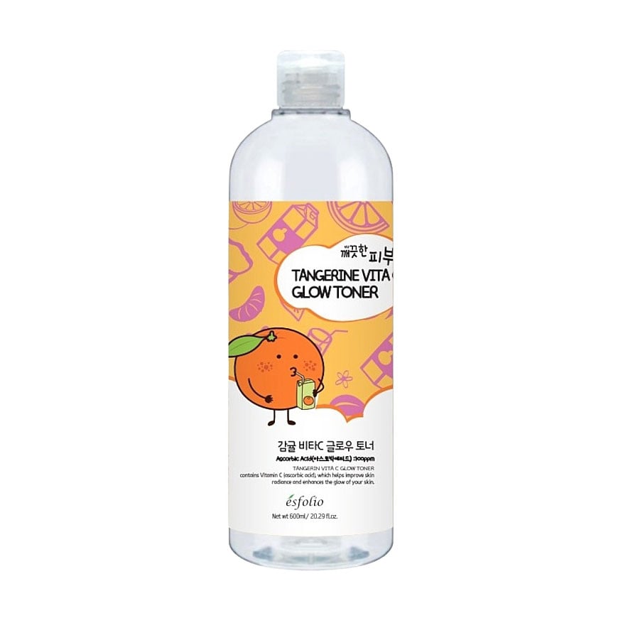 Уцінка! Тонер для обличчя Esfolio Pure Skin Tangerine Vita C Glow Toner з вітаміном C та екстрактом мандарина, 600 мл