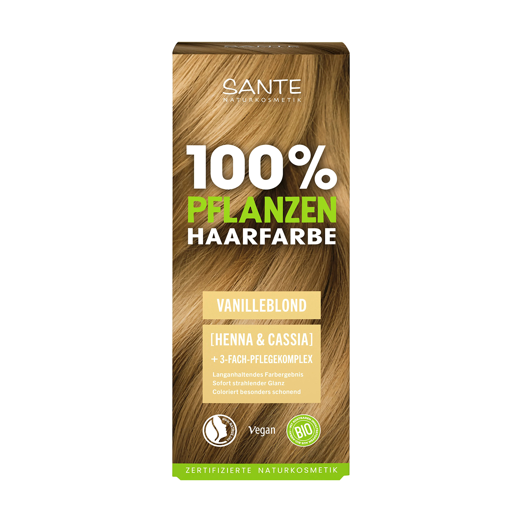 Уцінка! Трав'яний порошок для фарбування волосся Sante Naturkosmetik Herbal Hair Color, Vanilla Blonde, 100 г