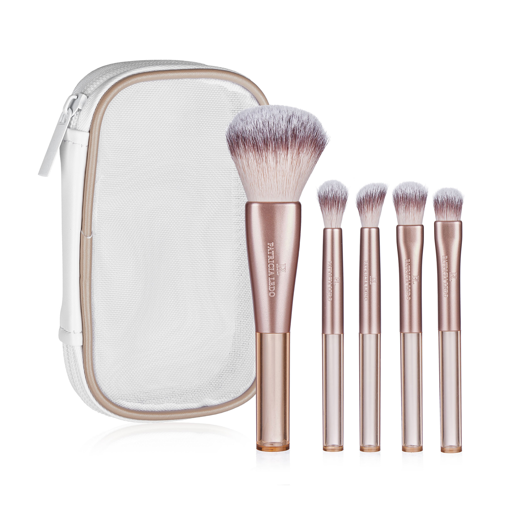 Уцінка! Тревел-набір пензлів для макіяжу з косметичкою Patricia Ledo Brush Set, 5 шт