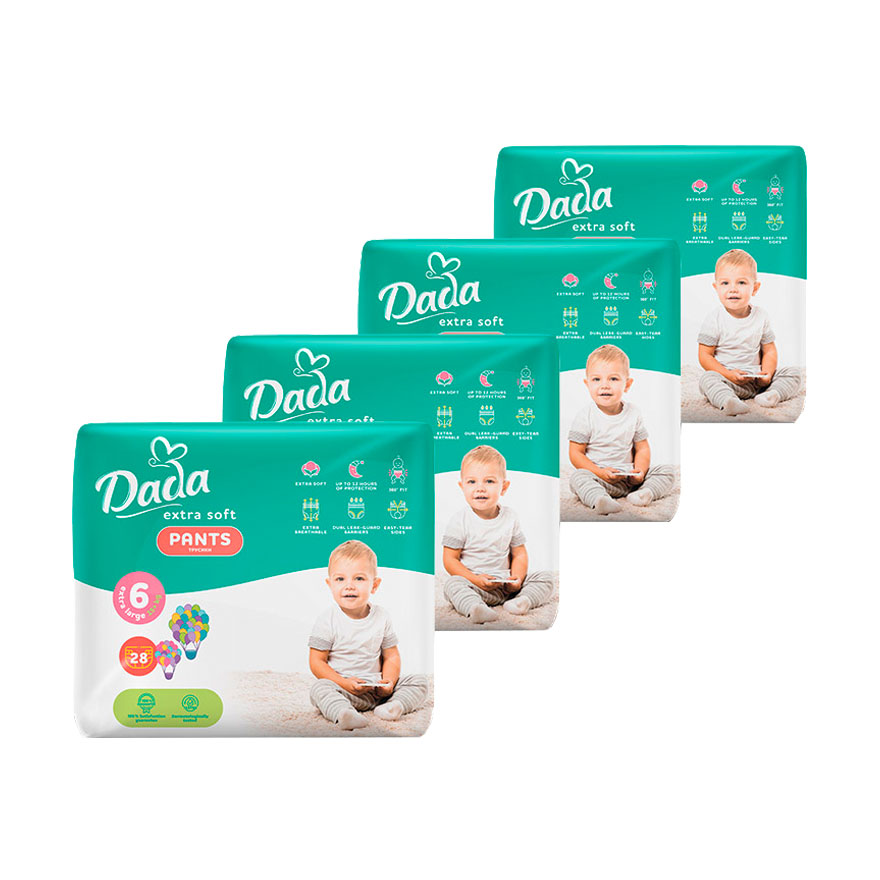 Уцінка! Трусики-підгузки Dada Extra Soft розмір 6 XL (15+ кг), 4*28 шт