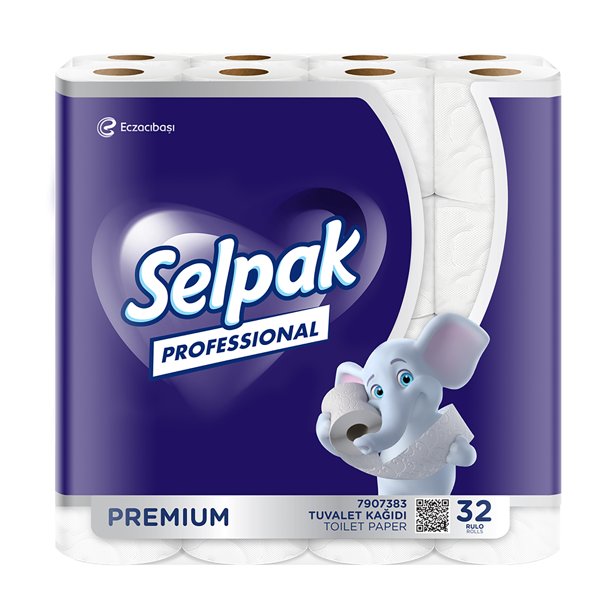 Уцінка! Туалетний папір Selpak Professional Premium целюлозний, білий, 3-шаровий, 32 рулони