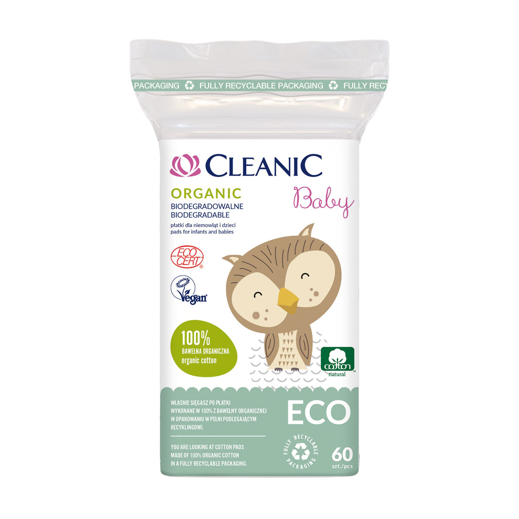 Уцінка! Ватяні диски Cleanic Baby Eco, 60 шт