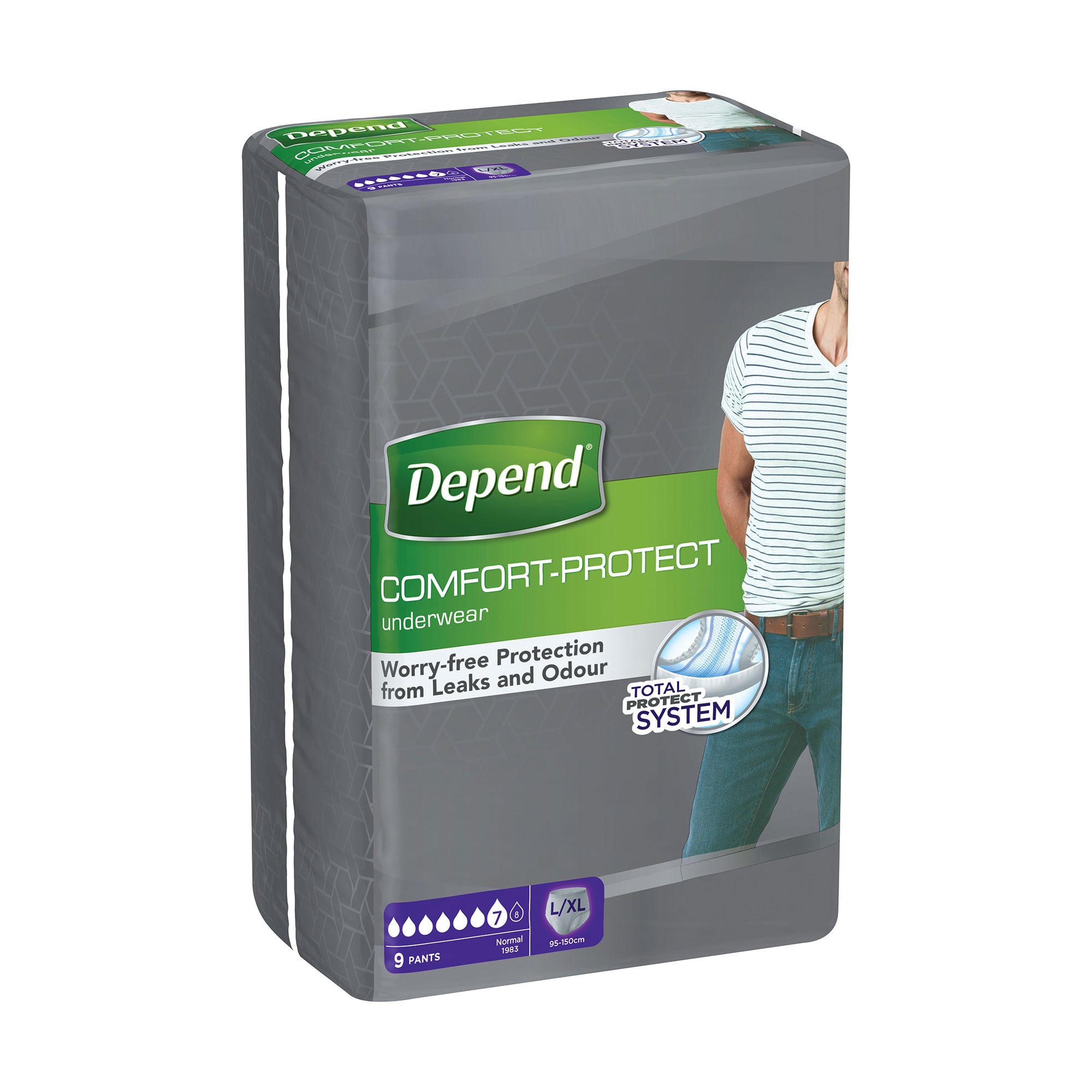 Уцінка! Вбиральна спідня білизна Depend для чоловіків, розмір L/XL, 9 шт