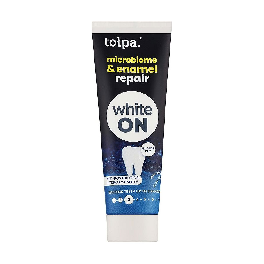 Уцінка! Відбілювальна зубна паста Tolpa White On Microbiome &amp; Enamel Repair Toothpaste, 75 мл