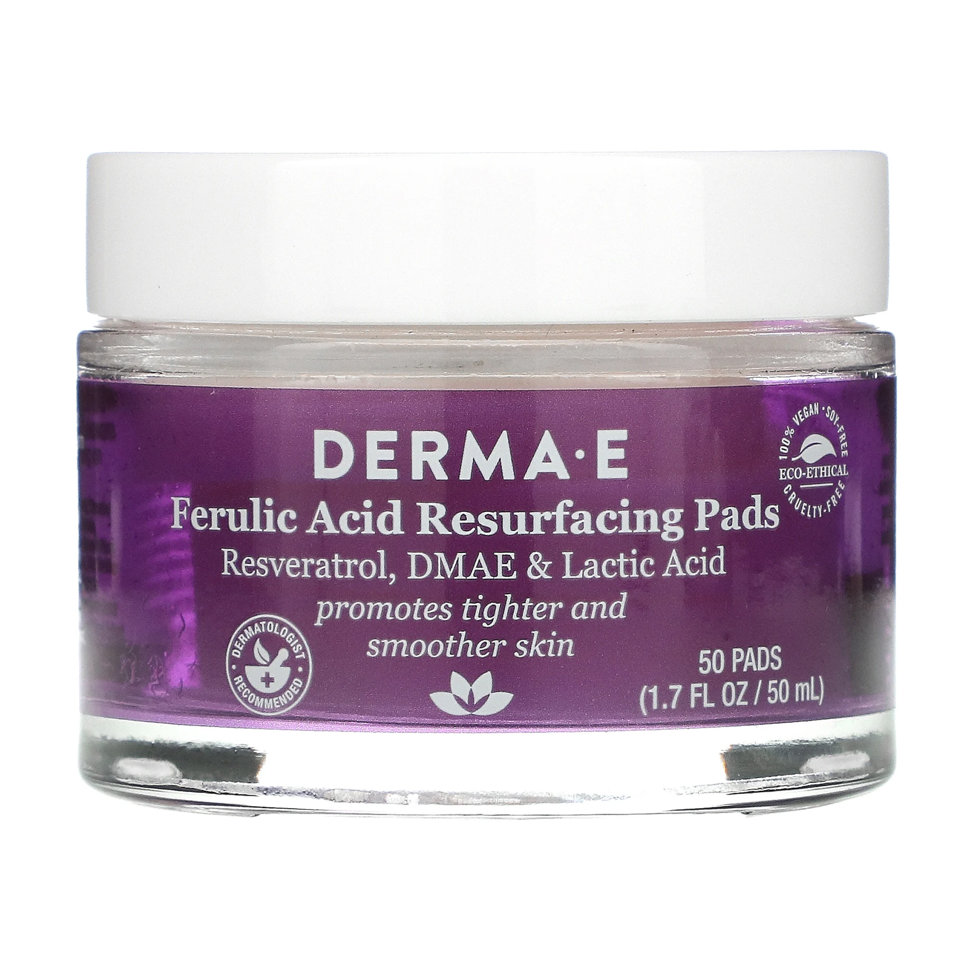 Уцінка! Відлущувальні пілінг-пади для обличчя Derma E Ferulic Acid Resurfacing Pads для пружності та гладкості шкіри, 50 шт