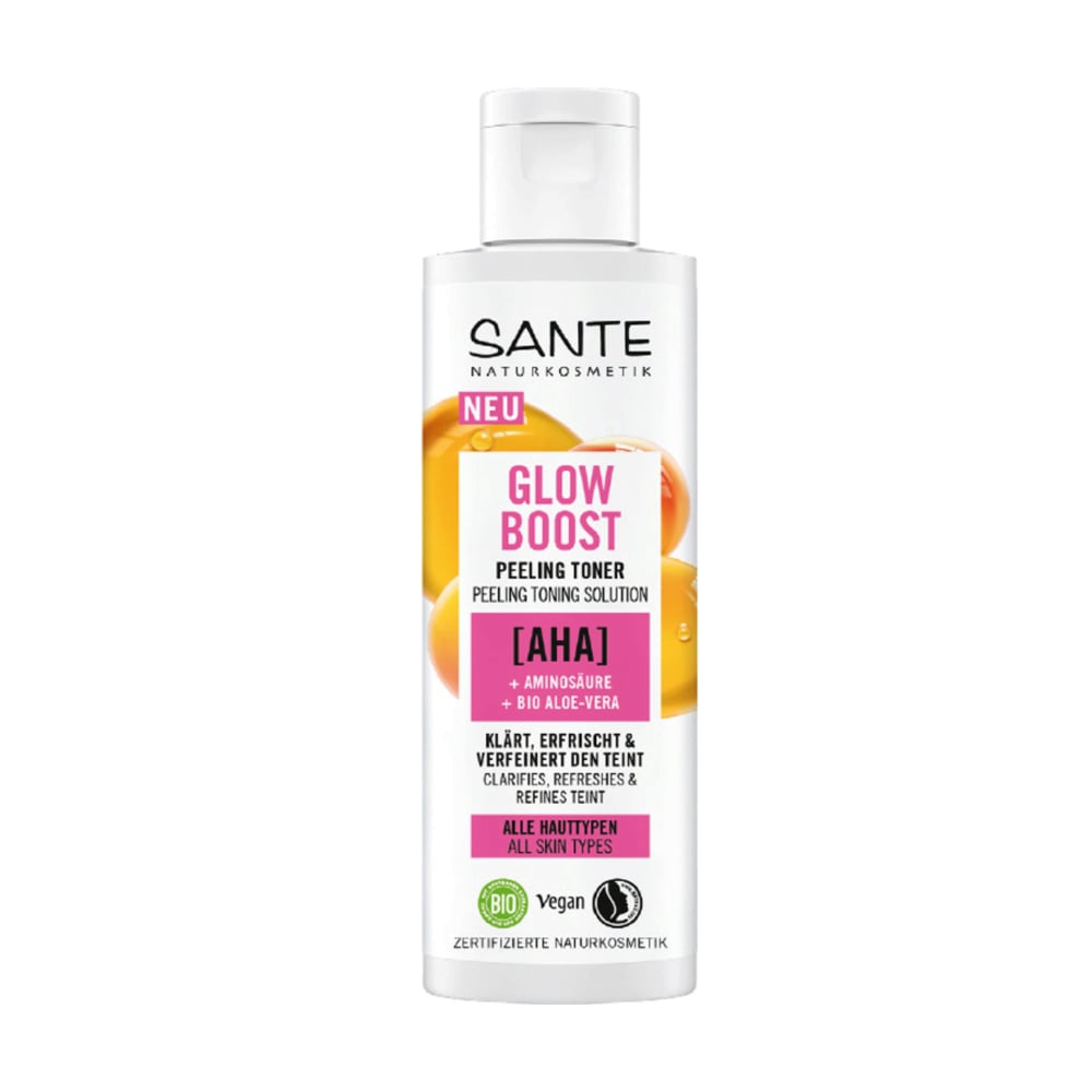Уцінка! Відлущувальний біотонік для обличчя Sante Glow Boost Peeling Toner з фруктовими АНА-кислотами, 125 мл