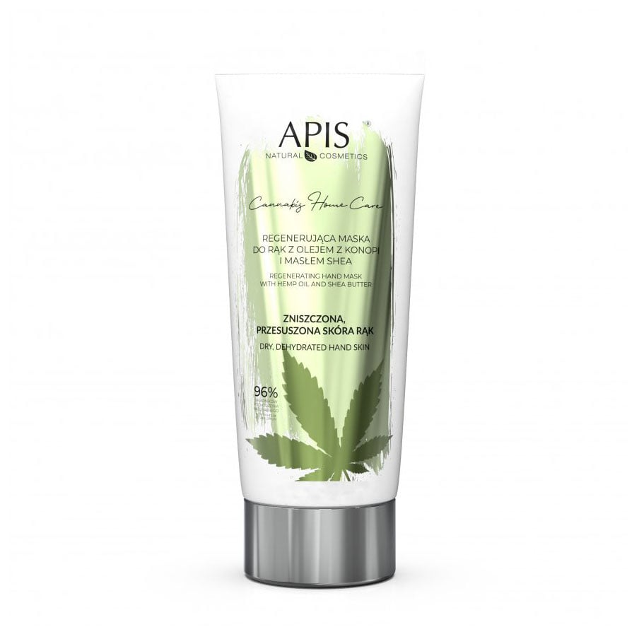 Уцінка! Відновлювальна маска для рук Apis Natural Cosmetics Cannabis Home Care Restoring Hand Mask, 200 мл