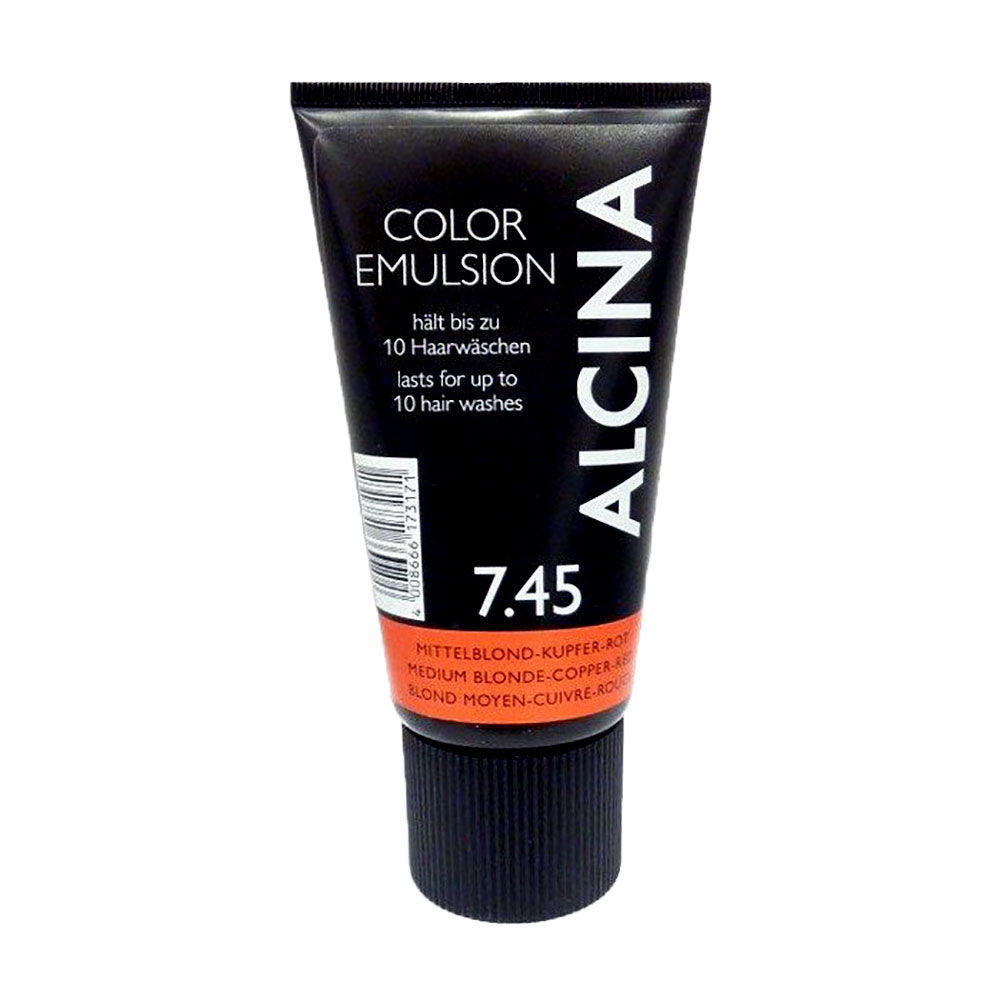 Уцінка! Відтінкова емульсія для волосся Alcina Color Emulsion 7.45 Medium Blonde Copper Red, 150 мл