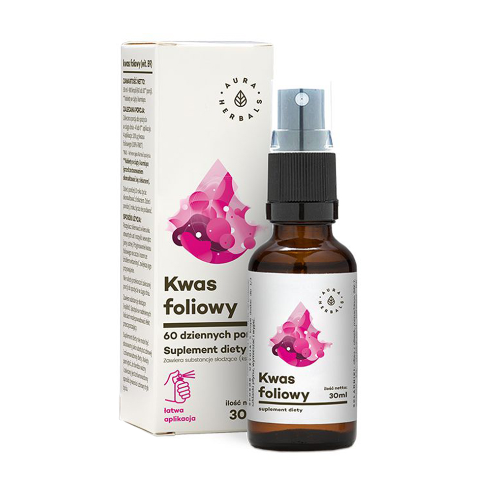 Уцінка! Вітамін B9 Фолієва кислота Aura Herbals Vitamin B9 Folic Acid Spray в спреї, 30 мл