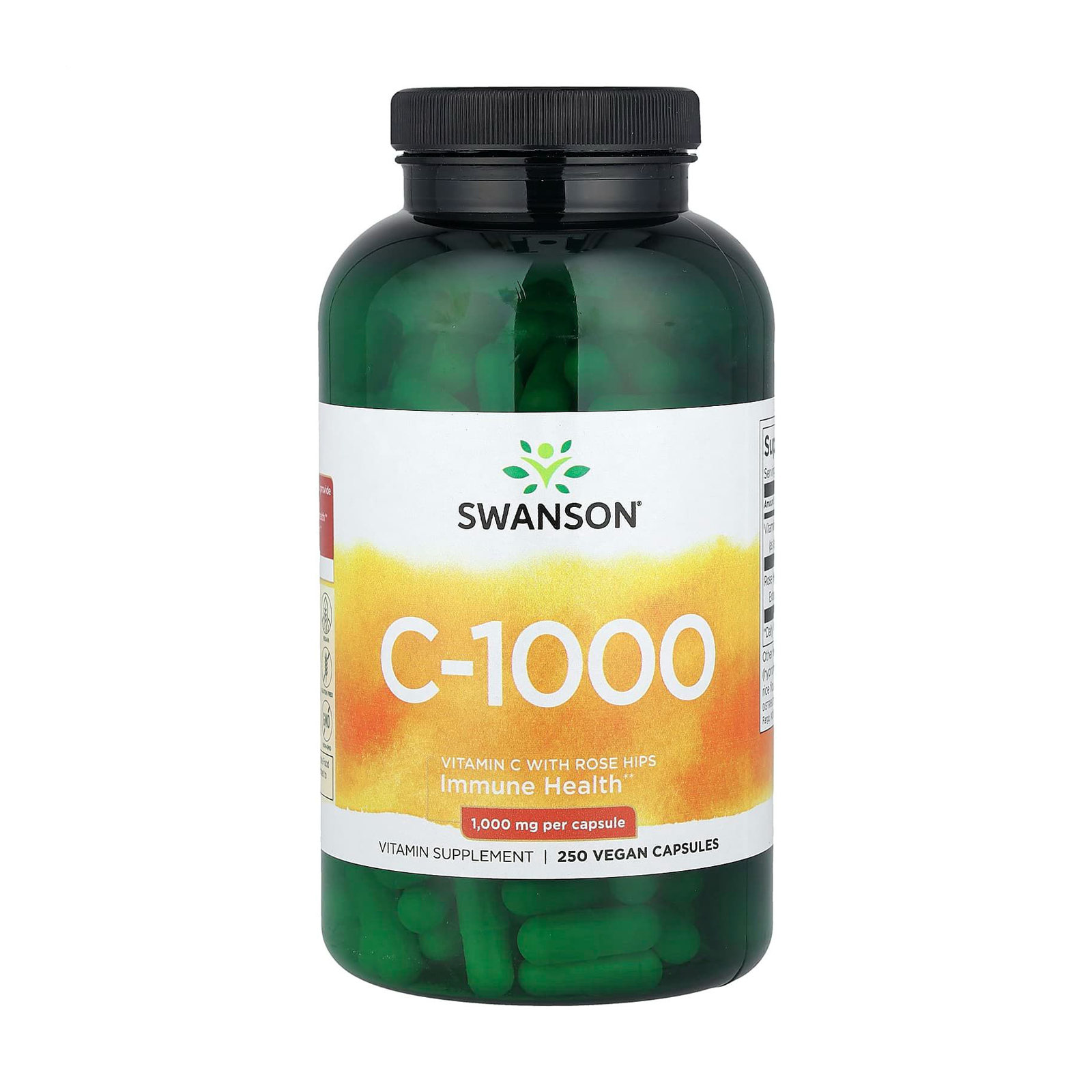 Уцінка! Вітамін C Swanson Vitamin C With Rose Hips з шипшиною, 1000 мг, 250 капсул