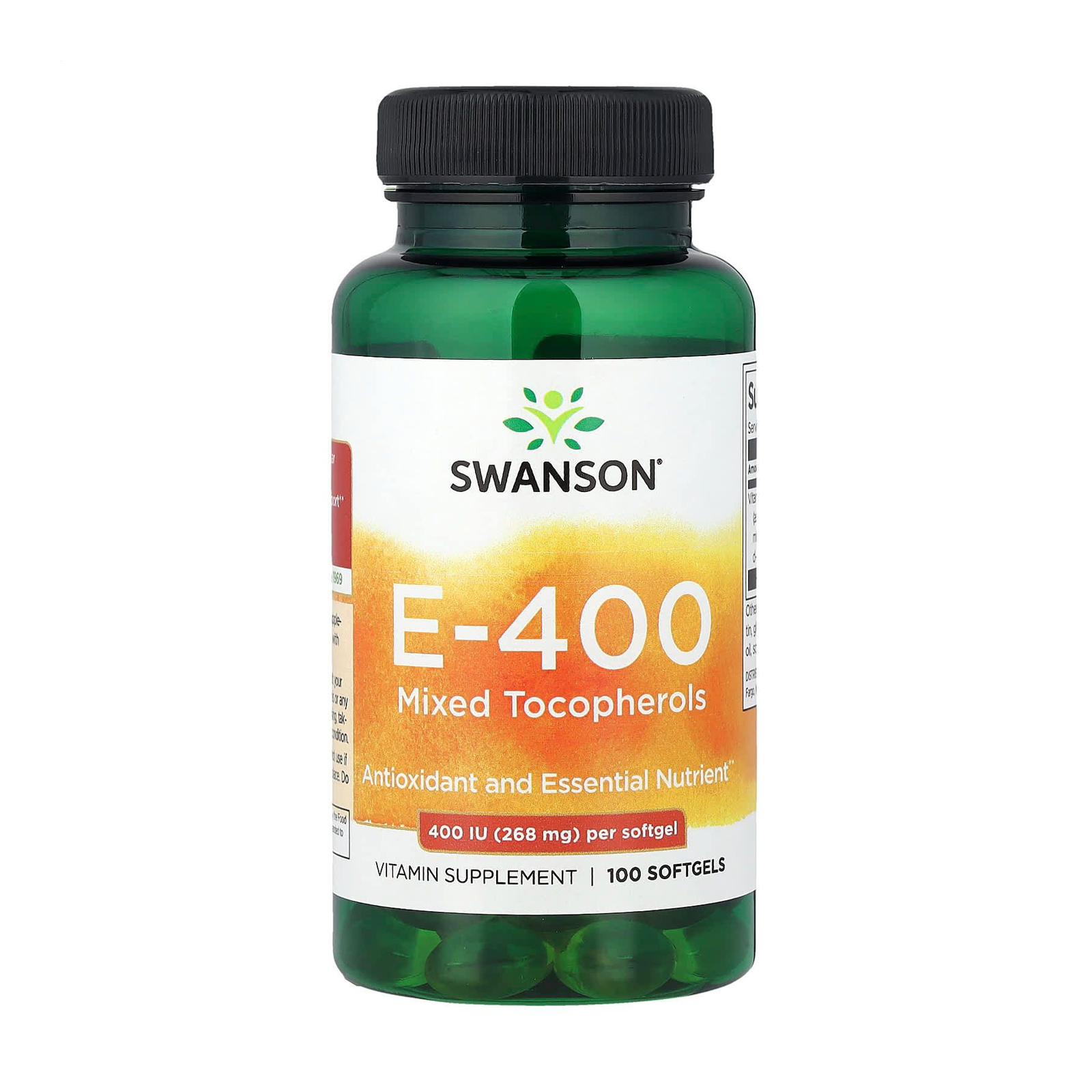 Уцінка! Вітамін E змішані токофероли Swanson Vitamin E Mixed Tocopherols 400 МО, 100 гелевих капсул