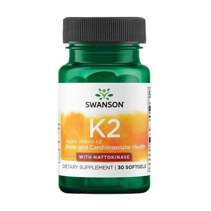 Уцінка! Вітамін К2 з наттокіназом Swanson Natural Vitamin K2 With Nattokinase, 30 гелевих капсул