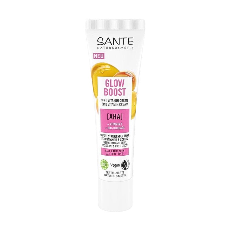 Уцінка! Вітамінний біокрем для обличчя Sante Glow Boost 3 In 1 Vitamin Cream з фруктовими АНА-кислотами, 30 мл