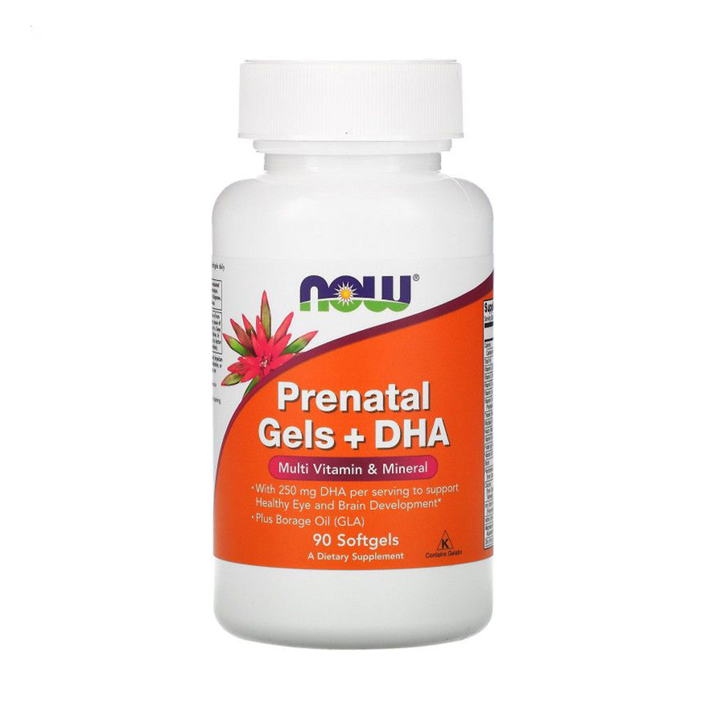 Уцінка! Вітаміни для вагітних NOW Foods Prenatal Gels + DHA з риб'ячим жиром, 90 гелевих капсул