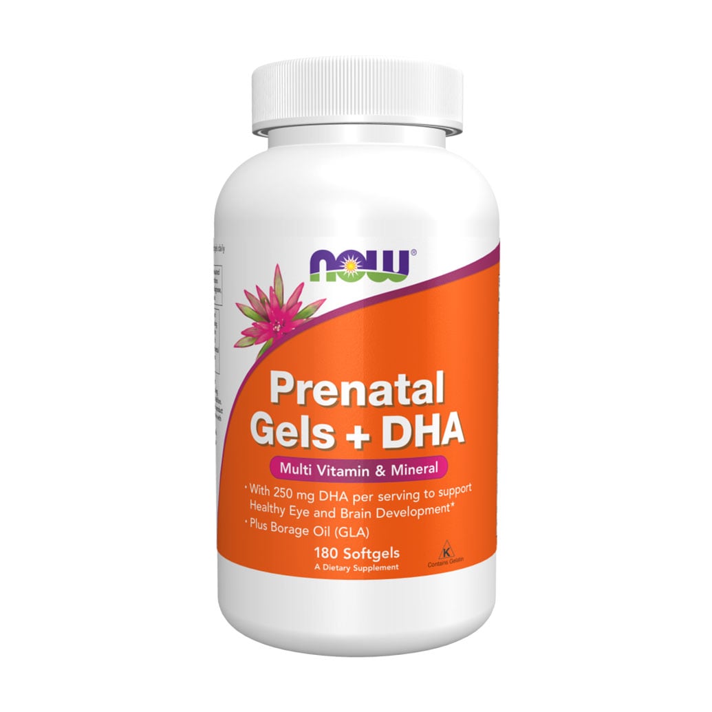 Уцінка! Вітаміни для вагітних NOW Foods Prenatal Gels + DHA з риб'ячим жиром, 180 гелевих капсул