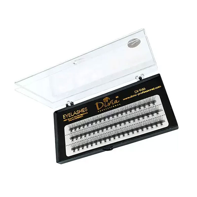 Уцінка! Вії пучкові Divia Eyelashes в касеті, 12 мм, 10 шт (Di946)