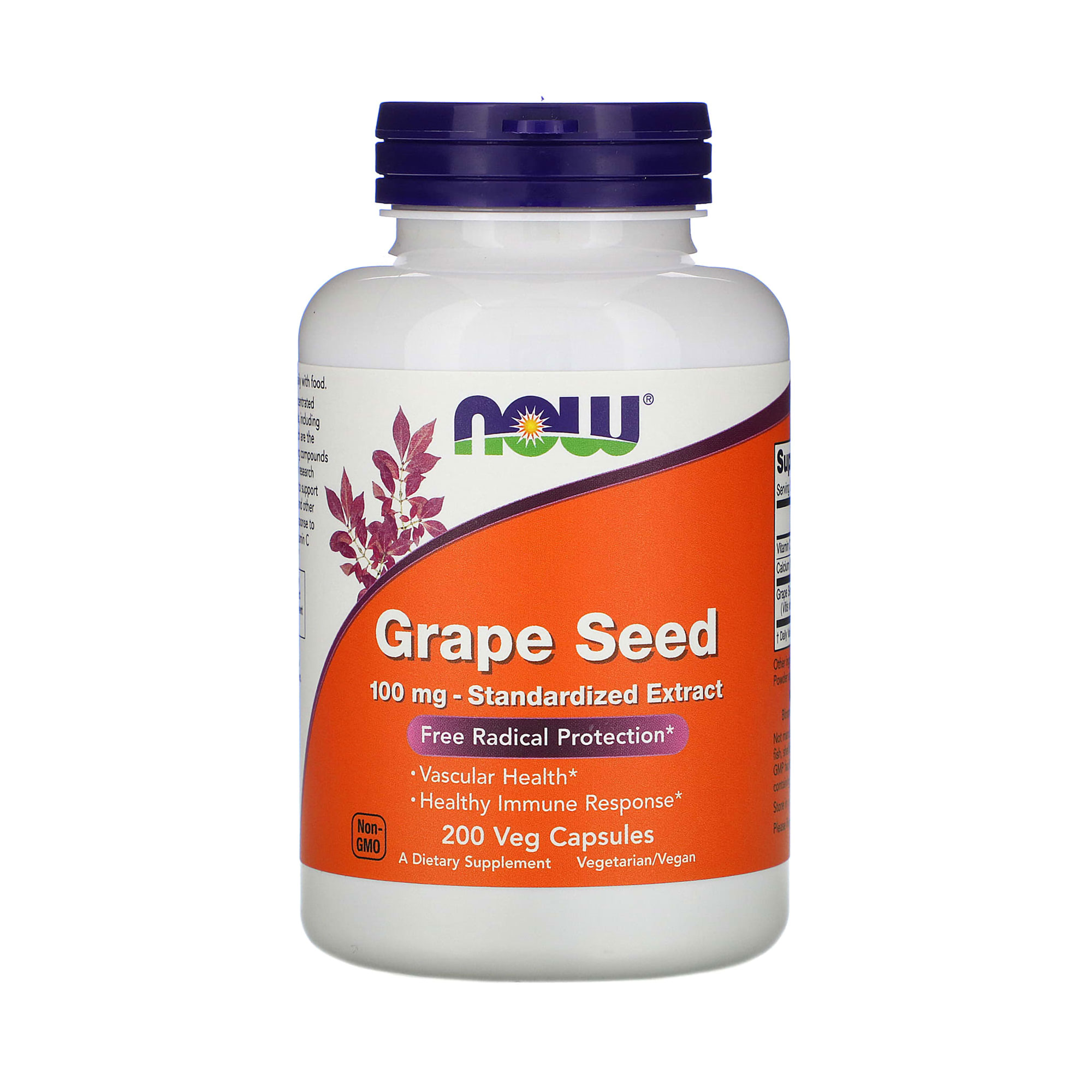 Уцінка! Виноградні кісточки NOW foods Grape Seed 100 мг, 200 капсул