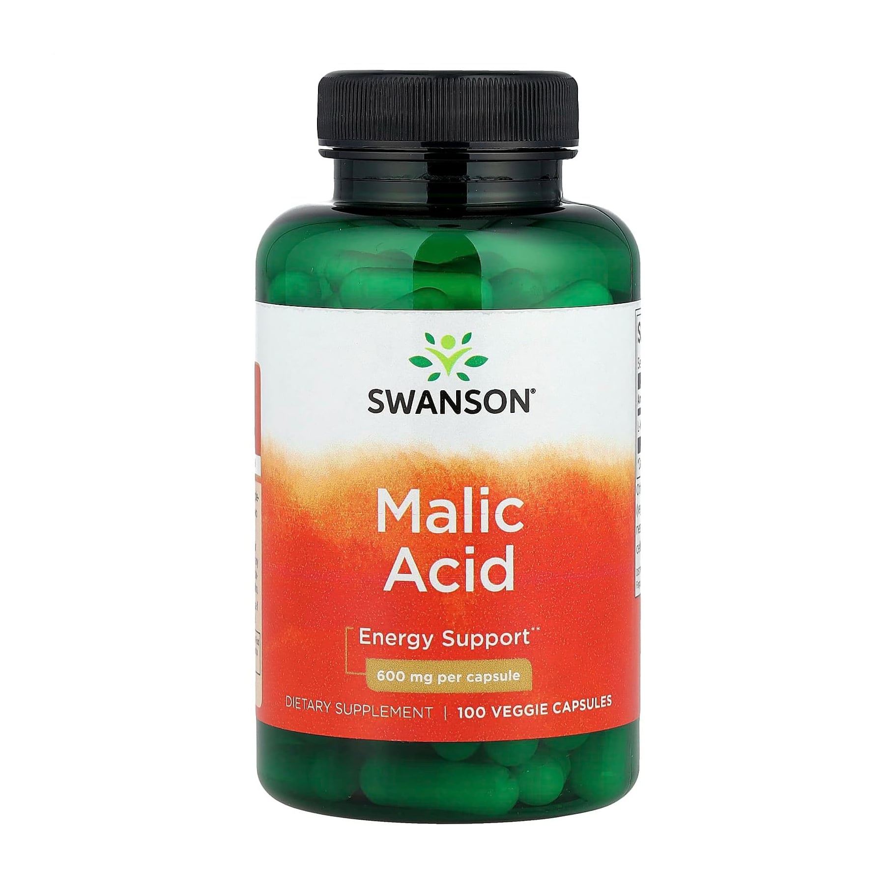 Уцінка! Яблучна кислота Swanson Malic Acid 600 мг, 100 вегетаріанських капсул