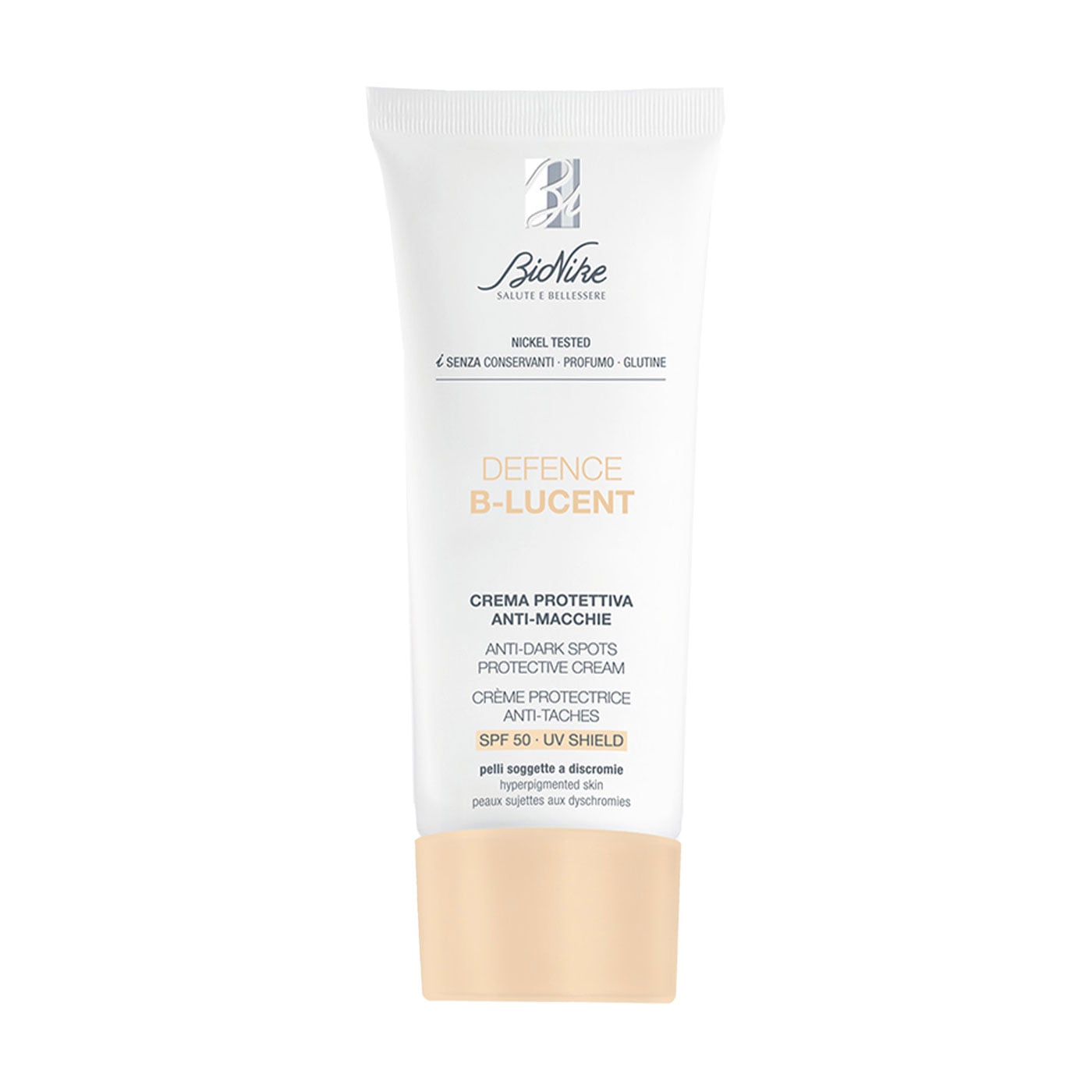 Уцінка! Захисний крем для обличчя BioNike Defence B-Lucent Anti-Dark Spots Protective Cream, SPF 50, проти темних плям, 40 мл