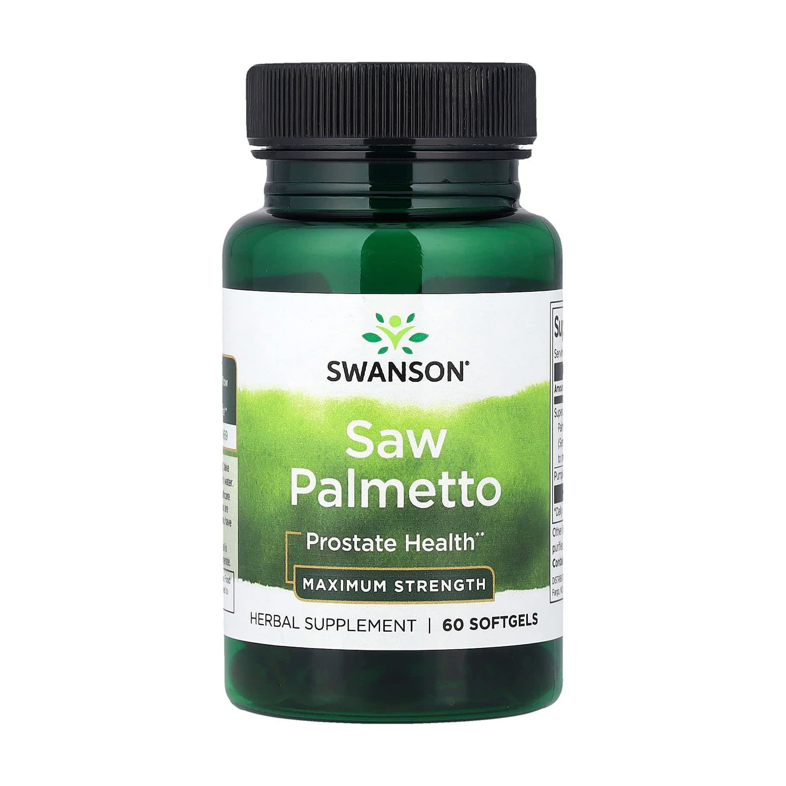 Уцінка! Здоров'я простати Swanson Saw Palmetto Maximum Strength 320 мг, 60 гелевих капсул