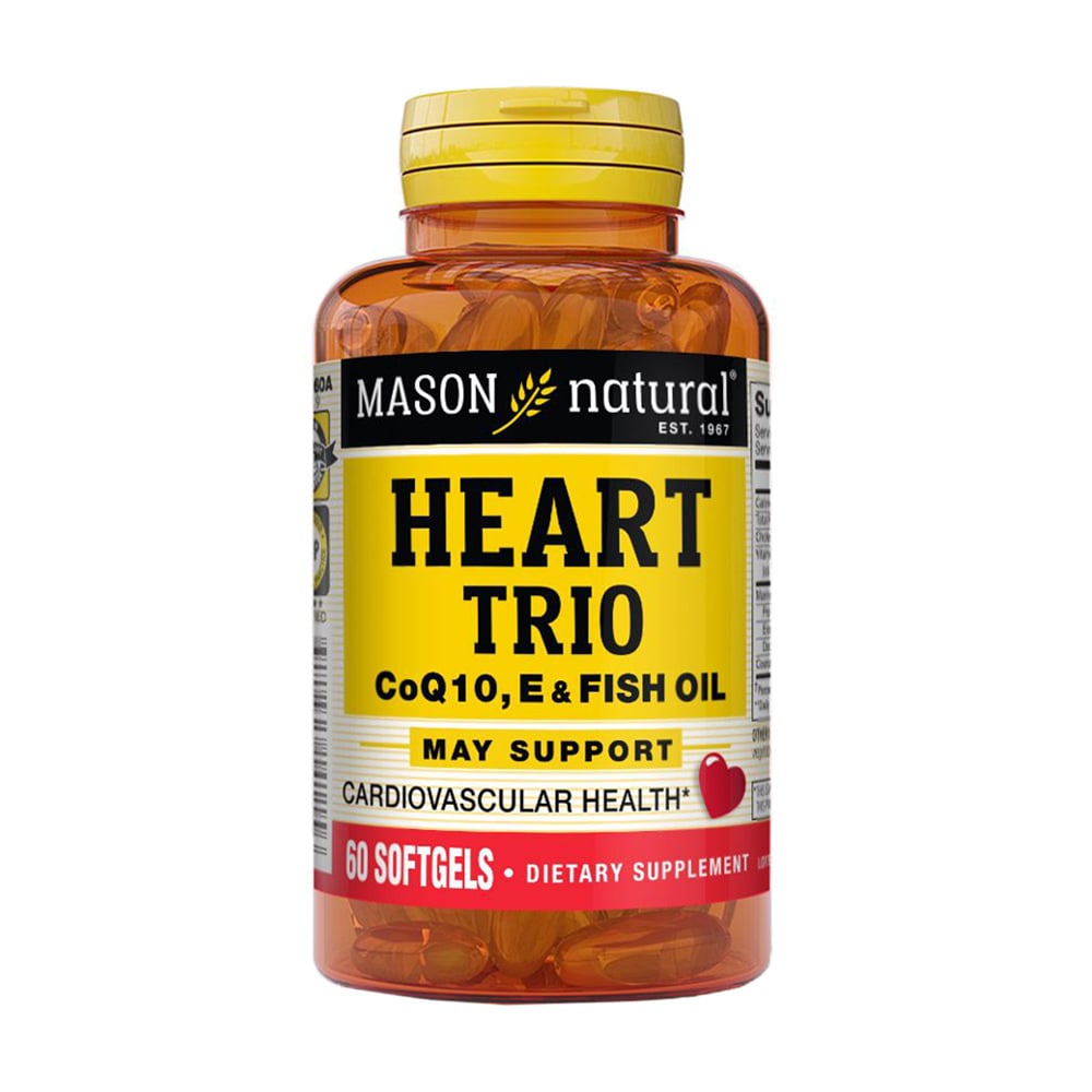 Уцінка! Здоров'я серця і судин Mason Natural Heart Trio CoQ10, Vitamin E &amp; Fish Oil, 60 капсул