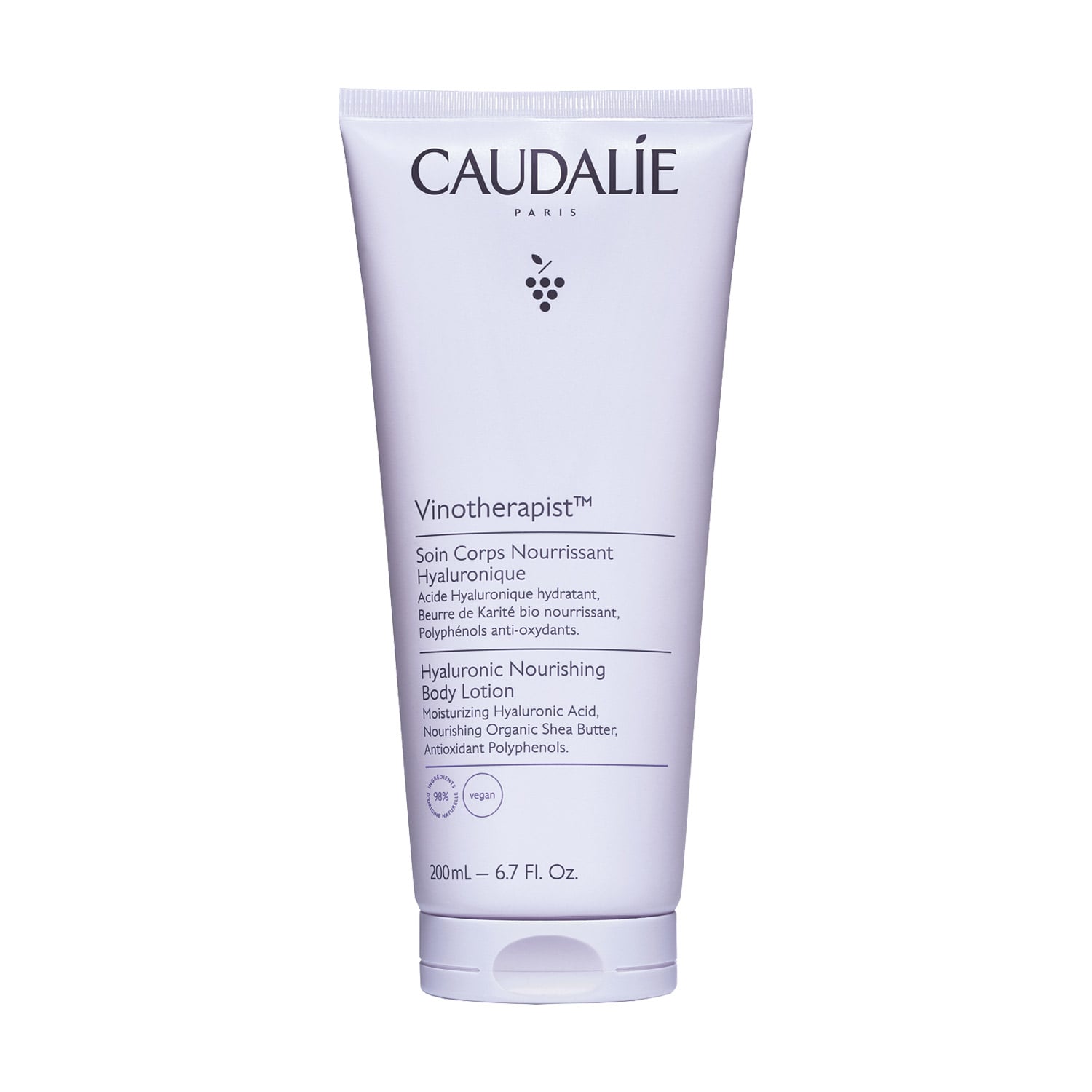 Уцінка! Живильний лосьйон для тіла Caudalie Vinotherapist Hyaluronic Nourishing Body Lotion, 200 мл