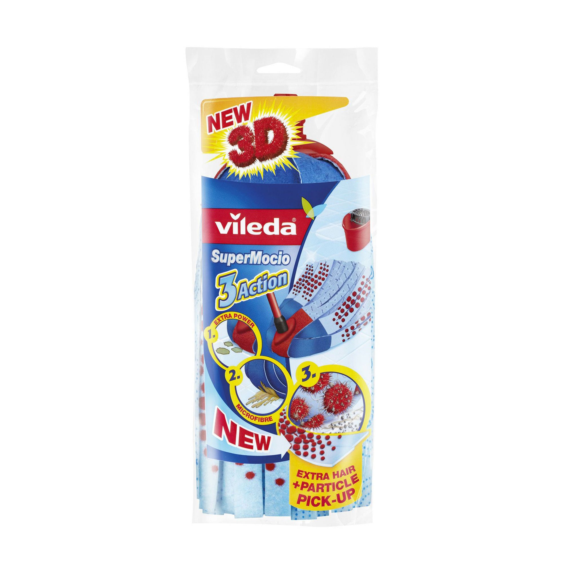Уцінка! Змінний моп для швабри Vileda Super Mocio Action Velour Синій, 1 шт