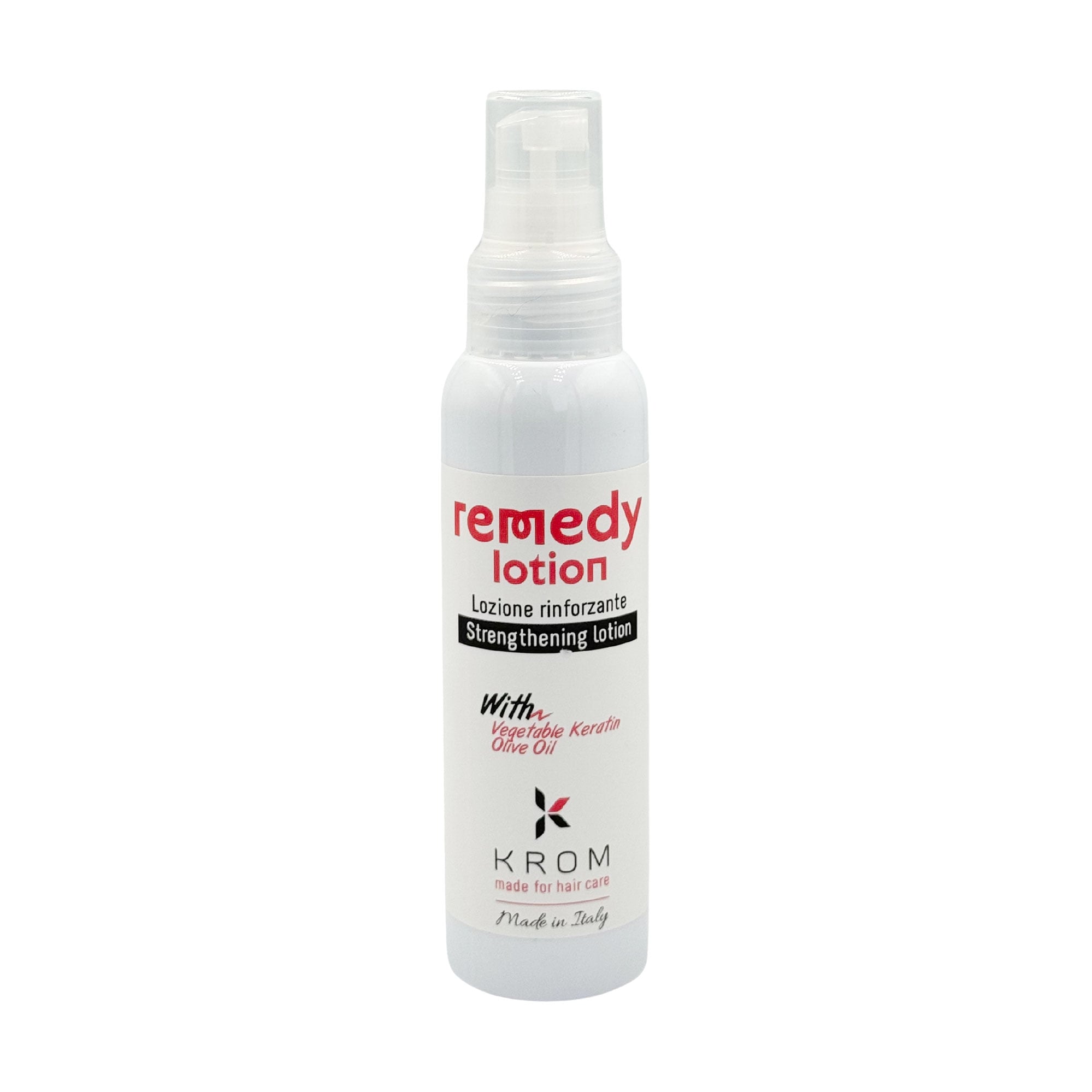 Уцінка! Зміцнювальний лосьйон для волосся Krom Remedy Lotion з рослинним кератином та олією оливи, 100 мл