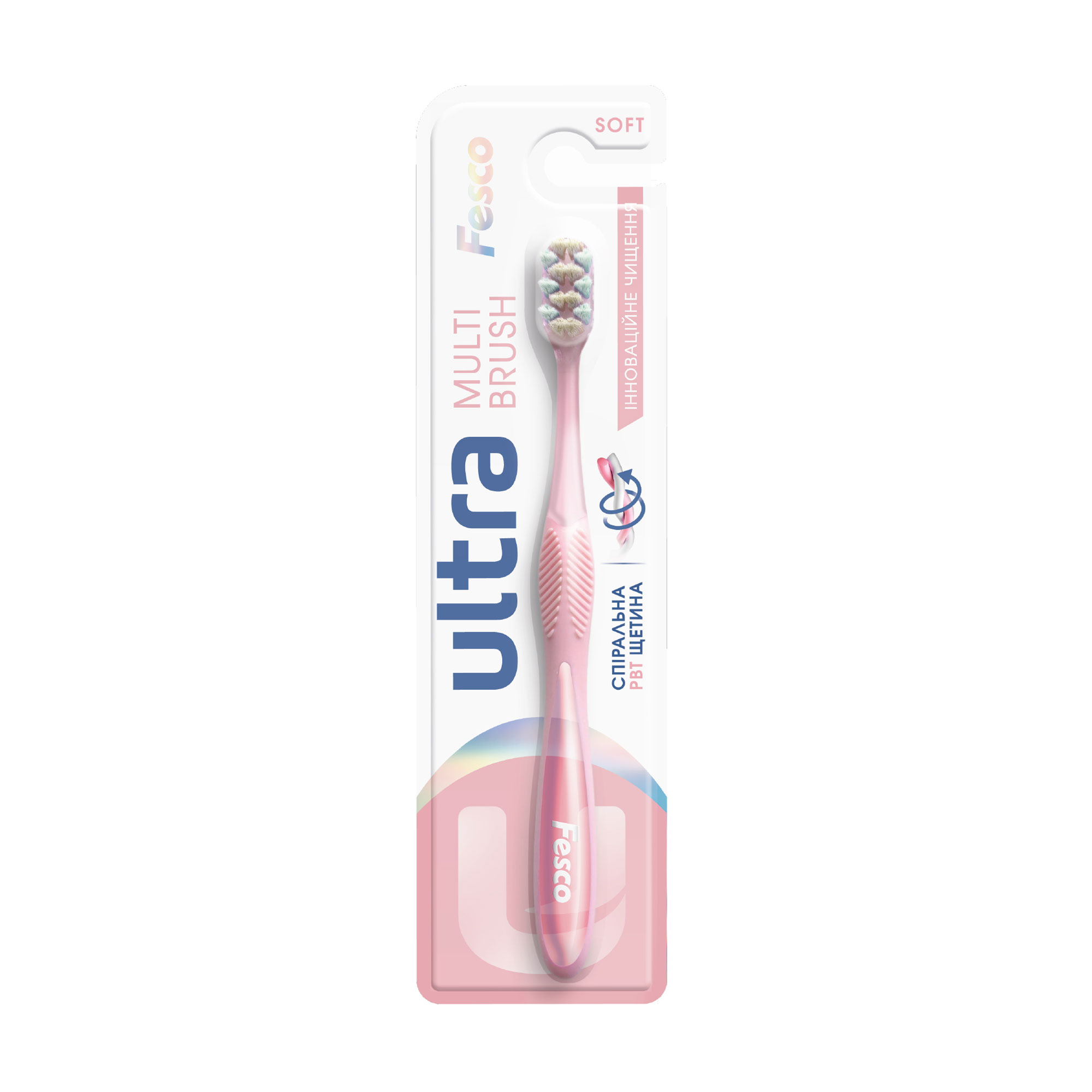 Уцінка! Зубна щітка Fesco Ultra Multi Brush Soft м'яка, рожева, 1 шт