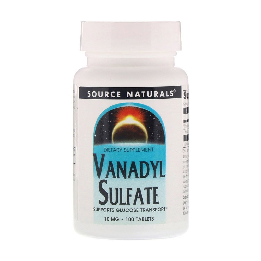 Ванадил сульфат Source Naturals Vanadyl Sulfate 10 мг, 100 таблеток