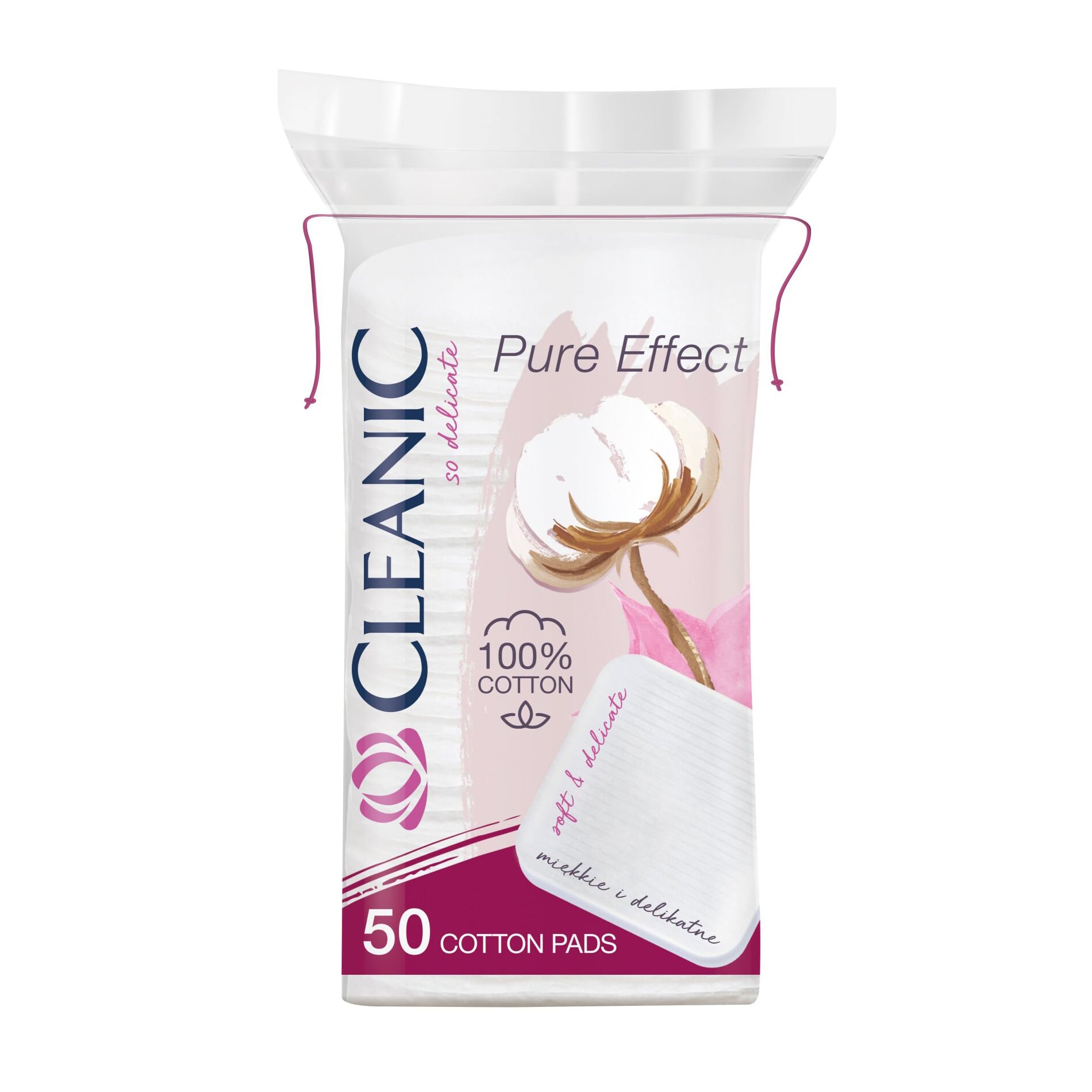 Ватні диски Cleanic Pure Effect квадратні, 50 шт