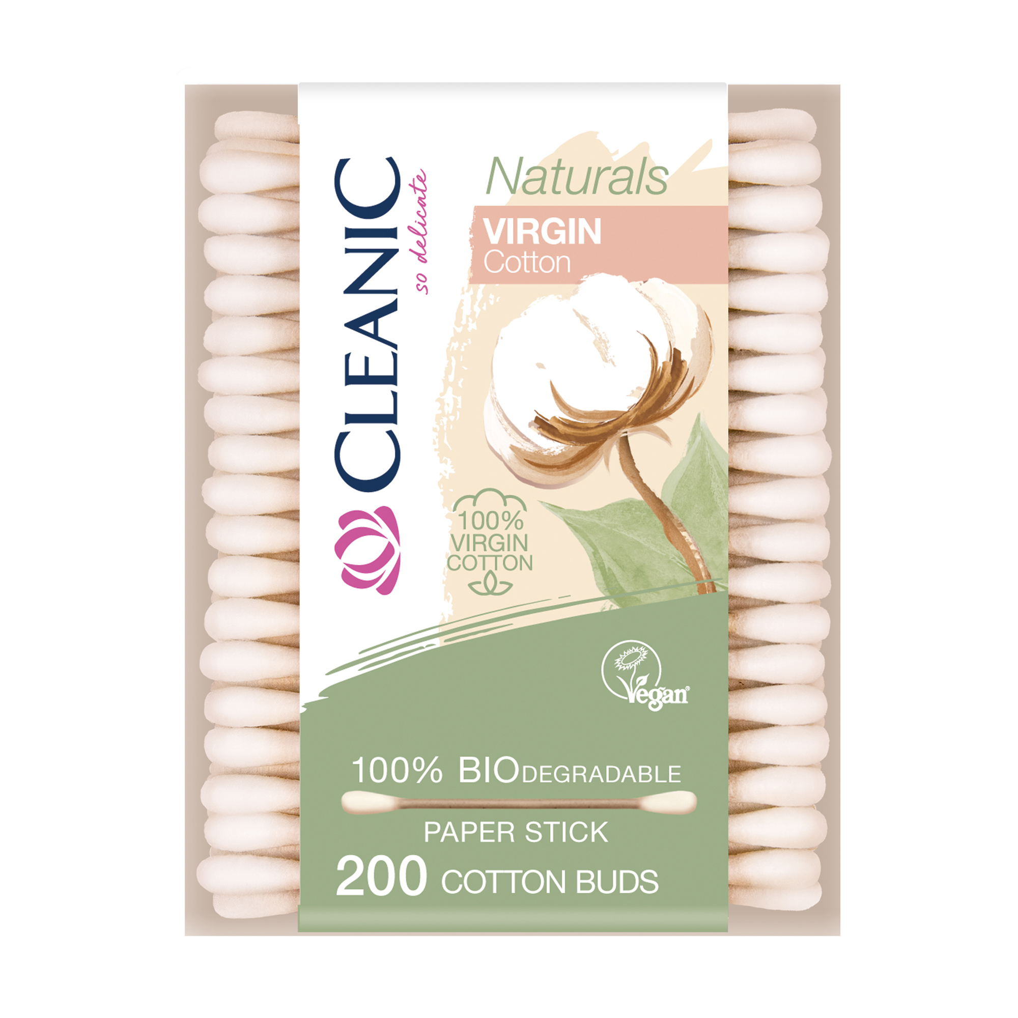 Ватні палички Cleanic Naturals, 200 шт (коробка)