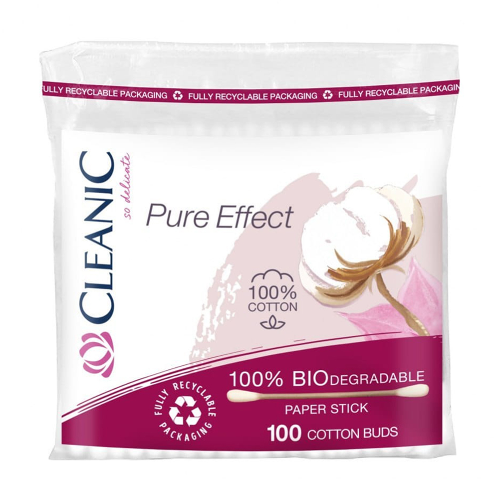 Ватні палички Cleanic Pure Effect, 100 шт
