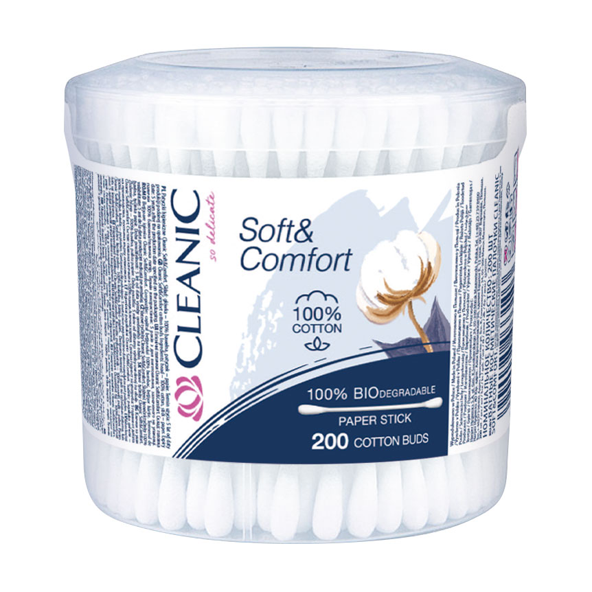 Ватні палички Cleanic Soft &amp; Comfort, 200 шт