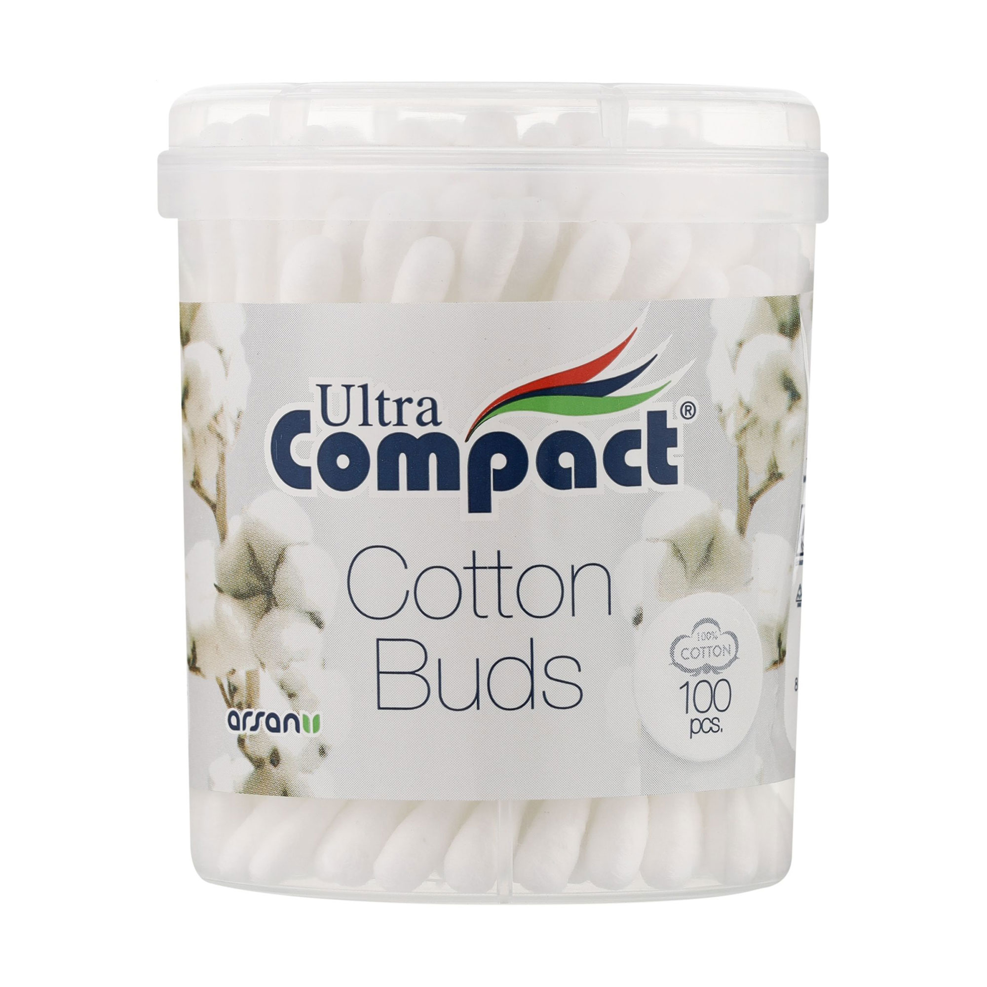 Ватні палички Ultra Compact Cotton Buds, 100 шт