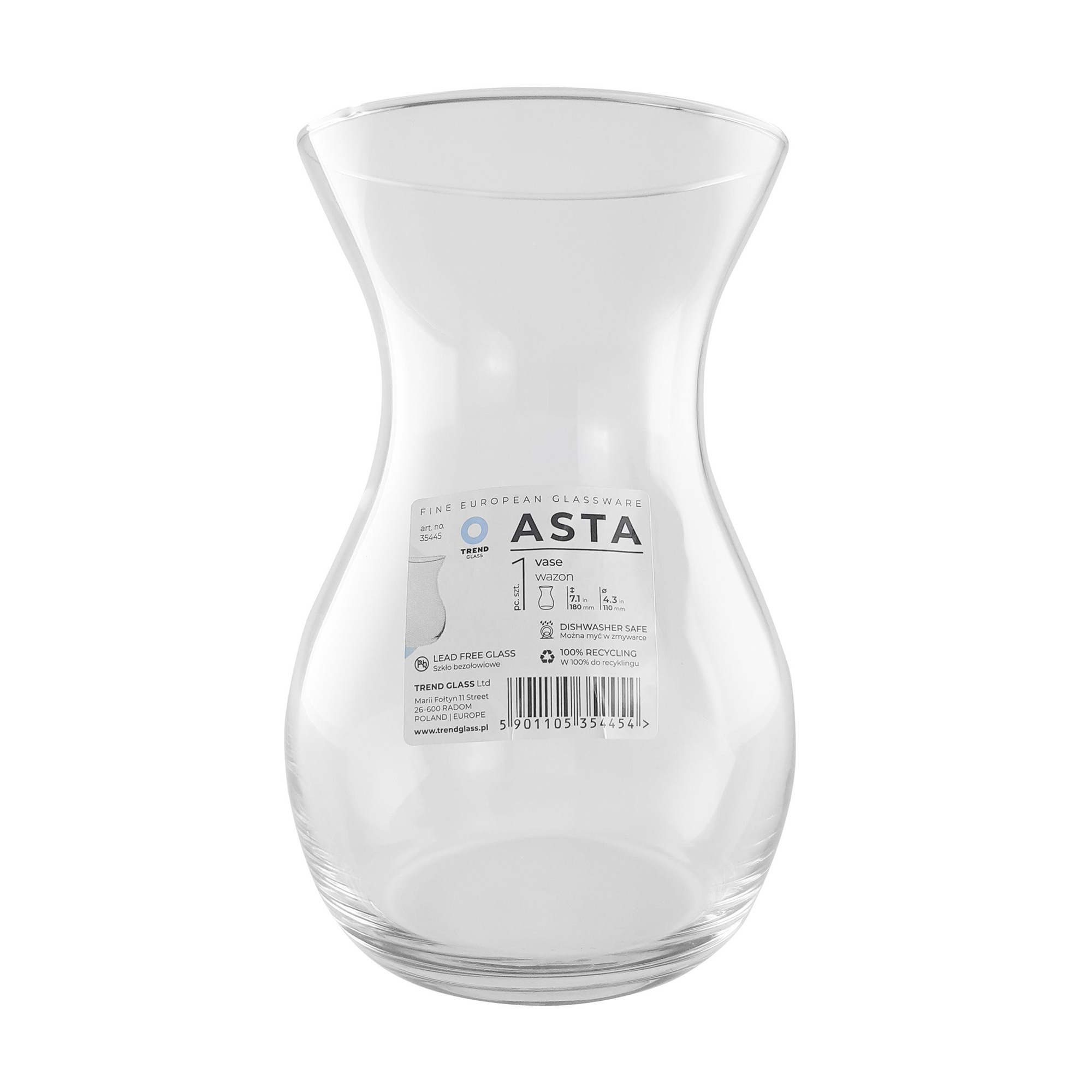 Ваза Trend Glass Asta, 11*18 см (35445)