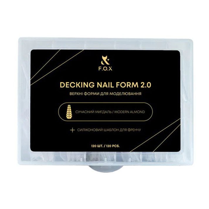 Верхні форми для моделювання нігтів F.O.X Decking Nail Form 2.0 Сучасний мигдаль, 120 шт (DNF-MAl)