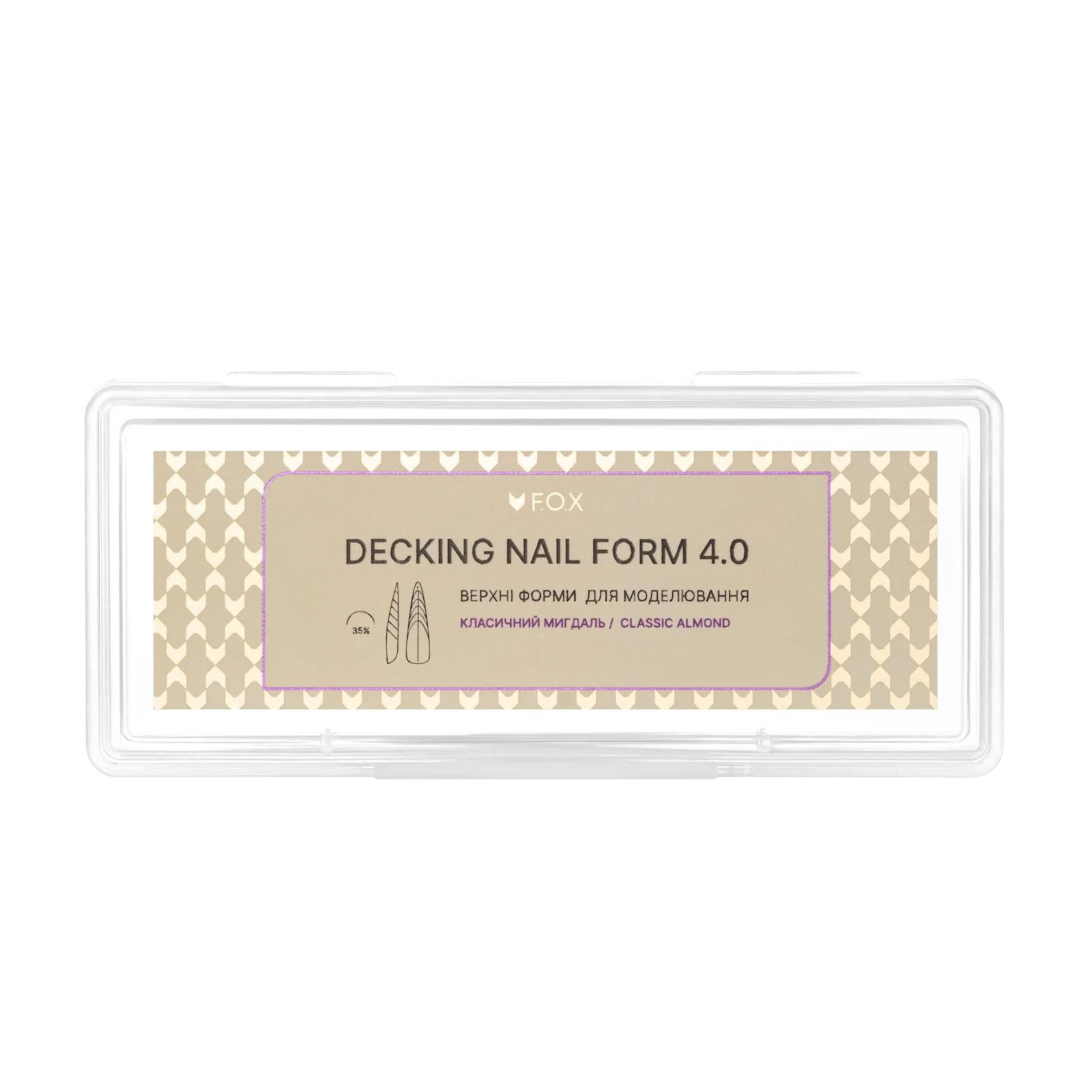 Верхні форми для моделювання нігтів F.O.X Decking Nail Form 4.0 Класичний мигдаль, 28 шт (FDNCM)