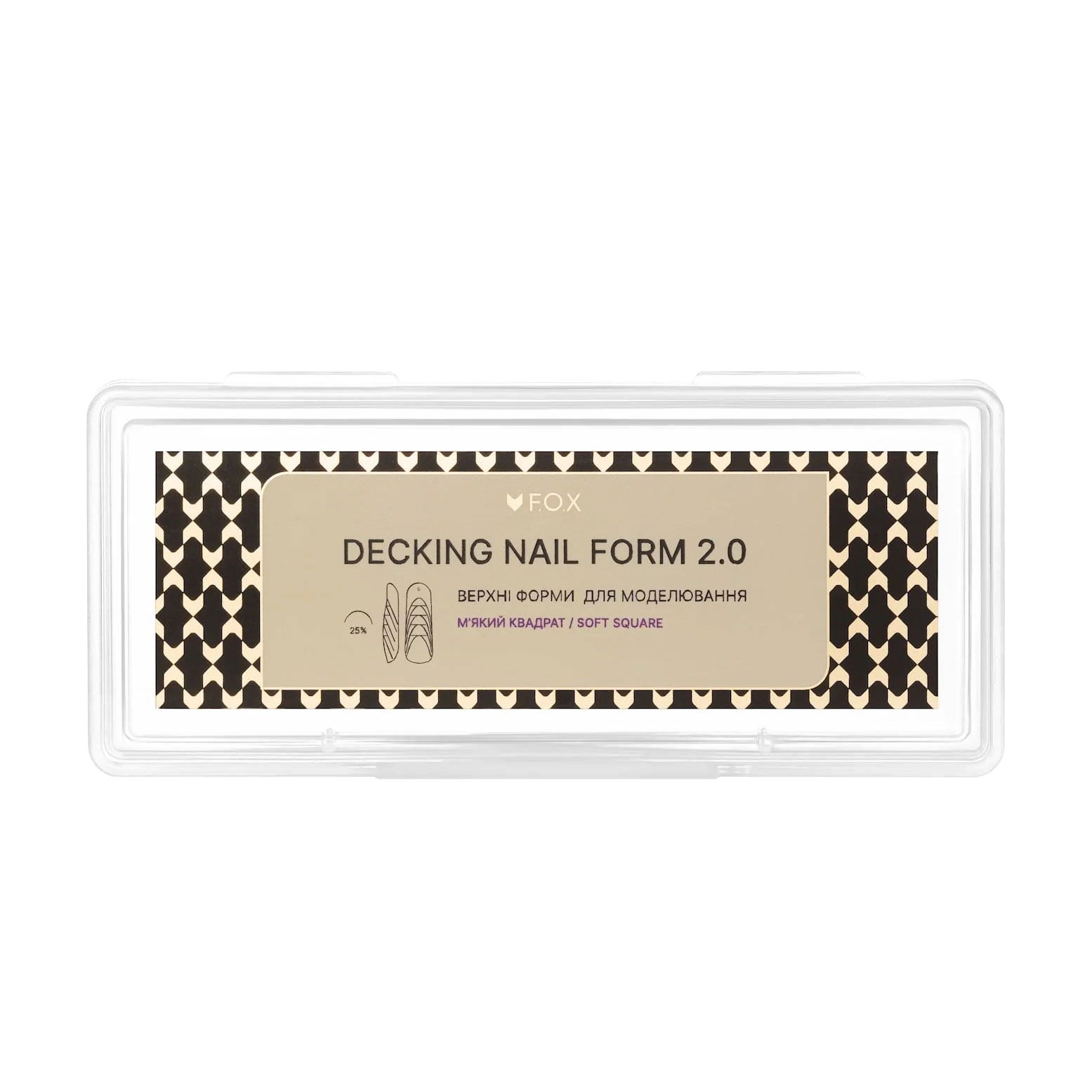 Верхні форми для моделювання нігтів F.O.X Decking Nail Form 2.0 М'який квадрат, 24 шт (FDNSS)