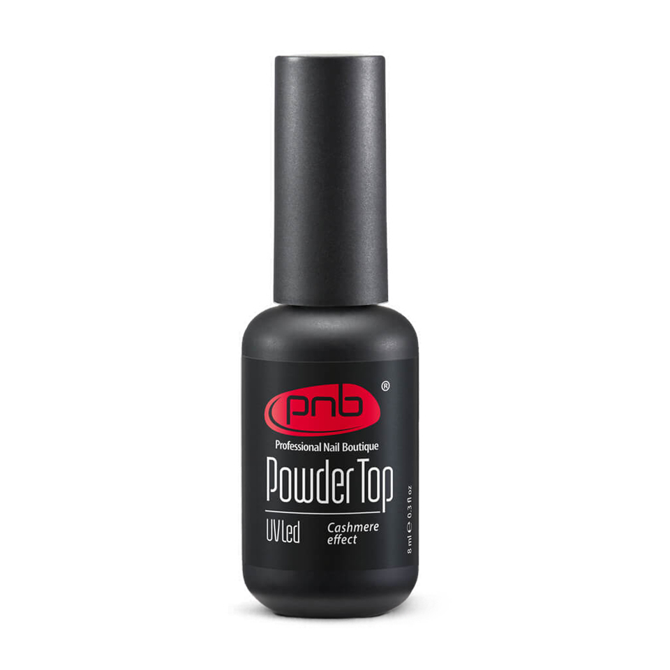 Верхнє матове покриття для гель-лаку з ефектом кашеміру PNB UV/LED Powder Top, 8 мл