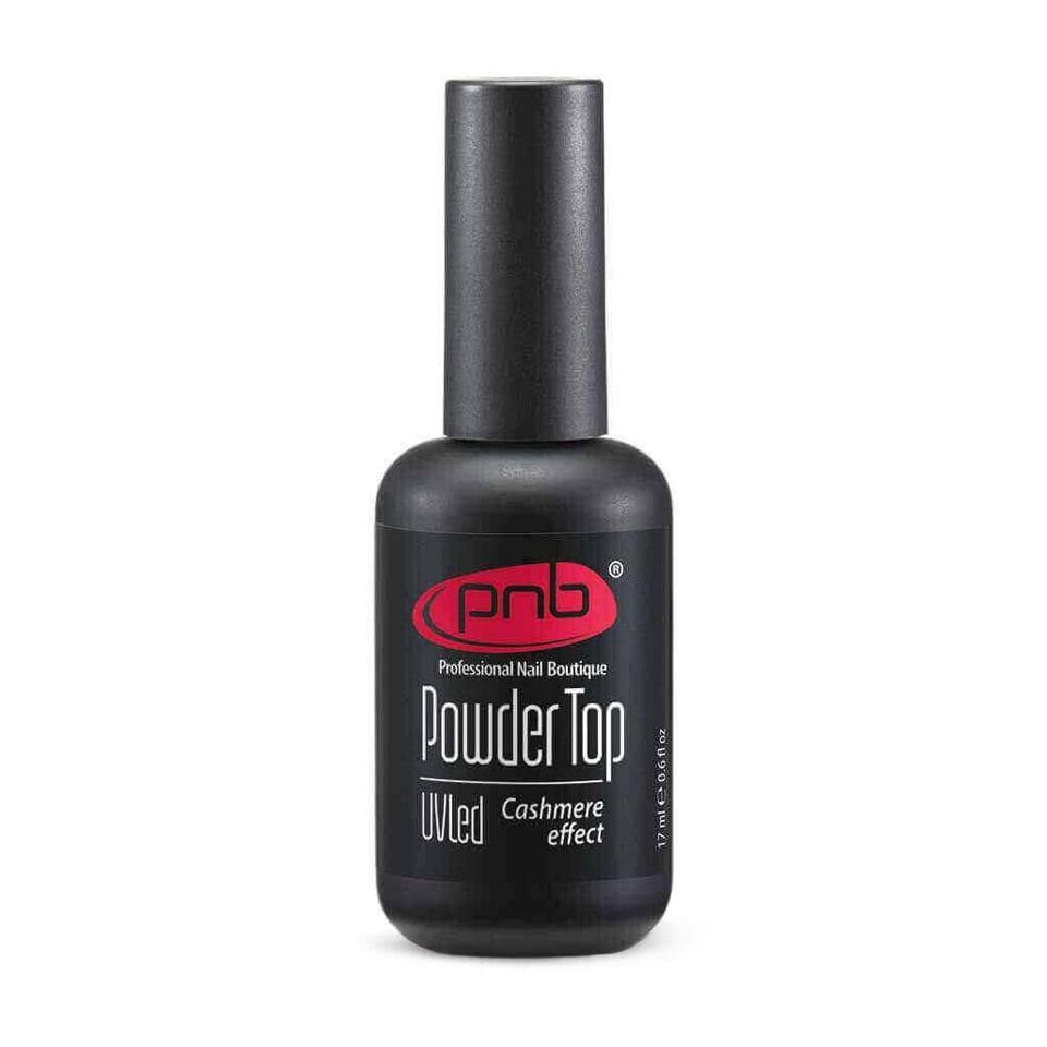 Верхнє матове покриття для гель-лаку з ефектом кашеміру PNB UV/LED Powder Top, 17 мл