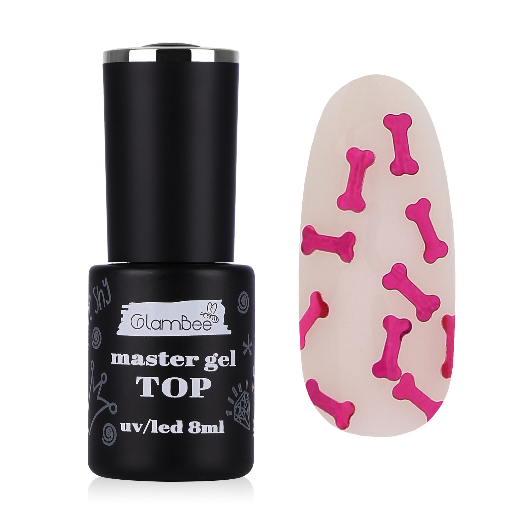 Верхнє покриття для гель-лаку GlamBee MasterGel 01, 8 мл