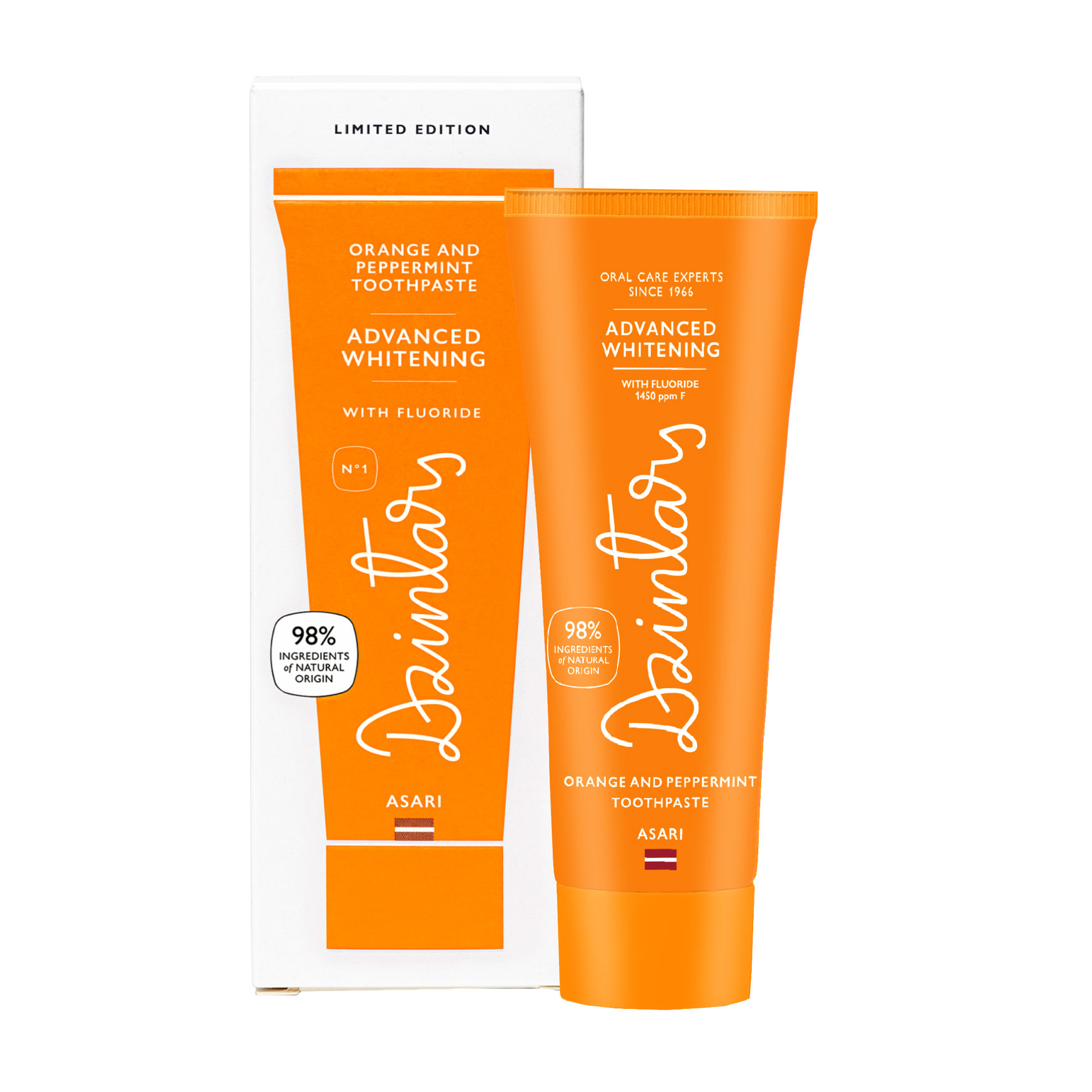 Відбілювальна зубна паста Dzintars Asari Advanced Whitening Orange And Peppermint Toothpaste, 75 мл