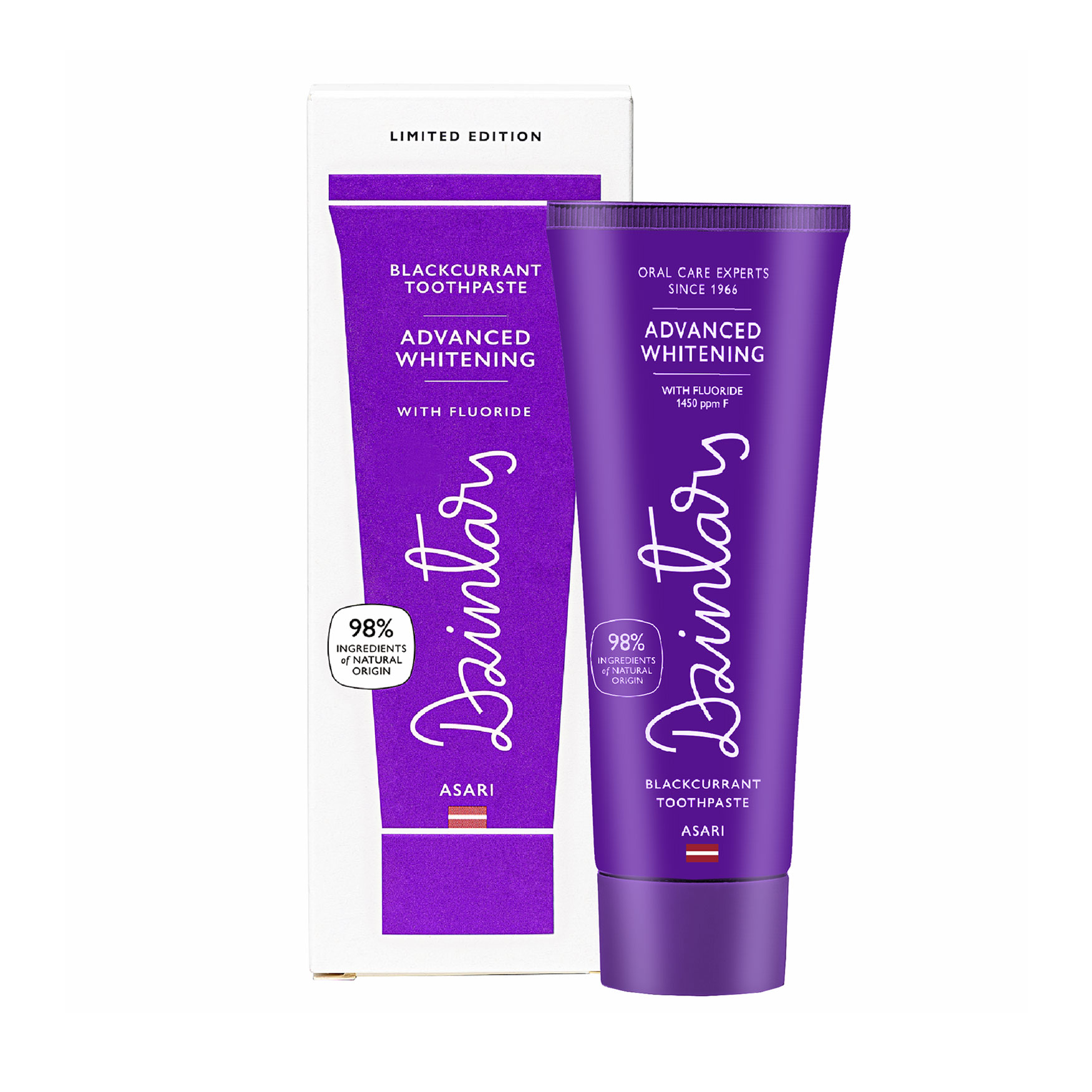 Відбілювальна зубна паста Dzintars Asari Advanced Whitening Blackcurrant Toothpaste, 75 мл