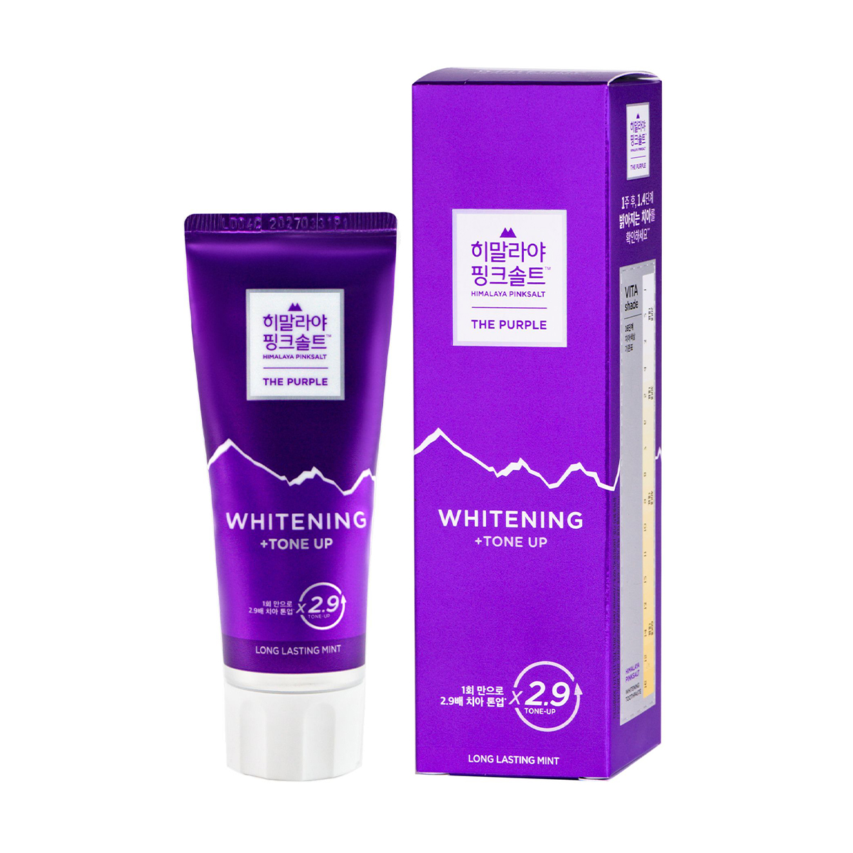Відбілювальна зубна паста LG Household &amp; Health Pinksalt The Purple Whitening +Tone Up, 100 г
