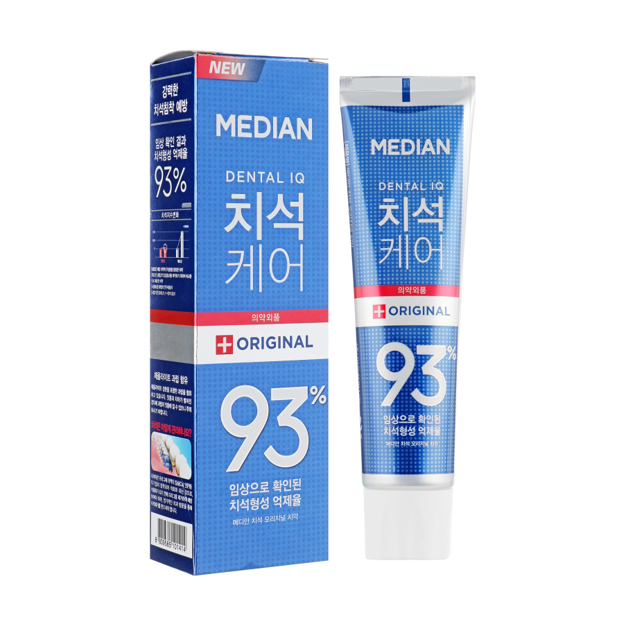 Відбілювальна зубна паста Median Dental IQ Original Toothpaste для видалення нальоту зі смаком м'яти, 120 г