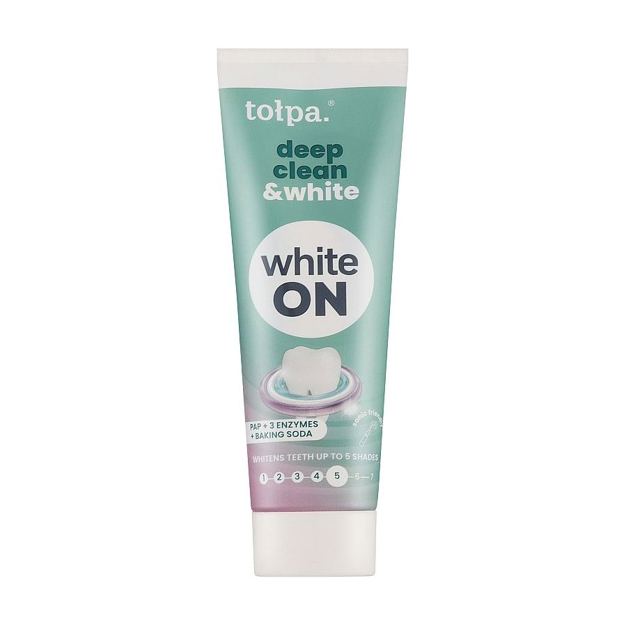 Відбілювальна зубна паста Tolpa White On Deep Clean &amp; White Toothpaste, 75 мл
