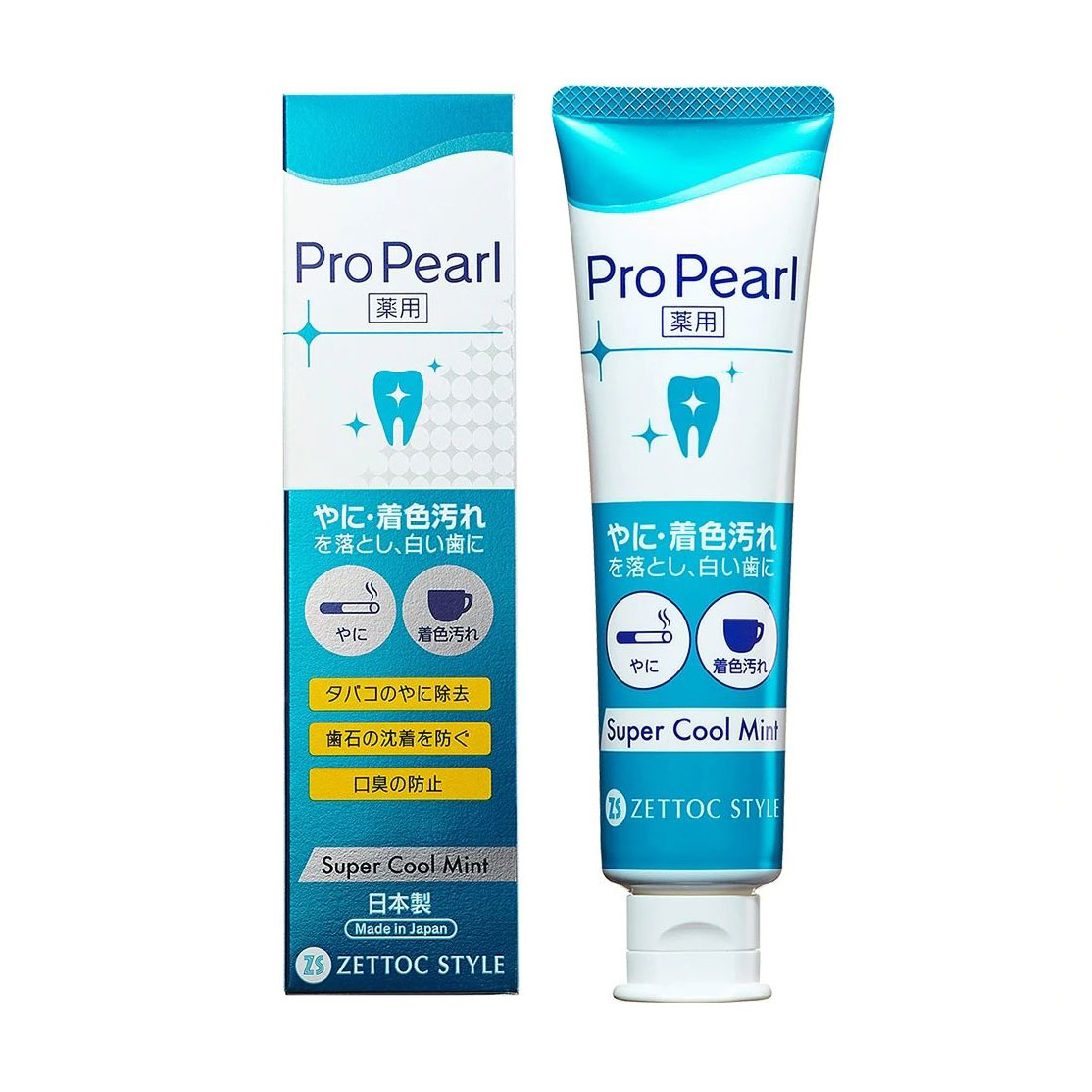 Відбілювальна зубна паста Zettoc Pro Pearl Super Cool Mint зі смаком крижаної м'яти, 100 г