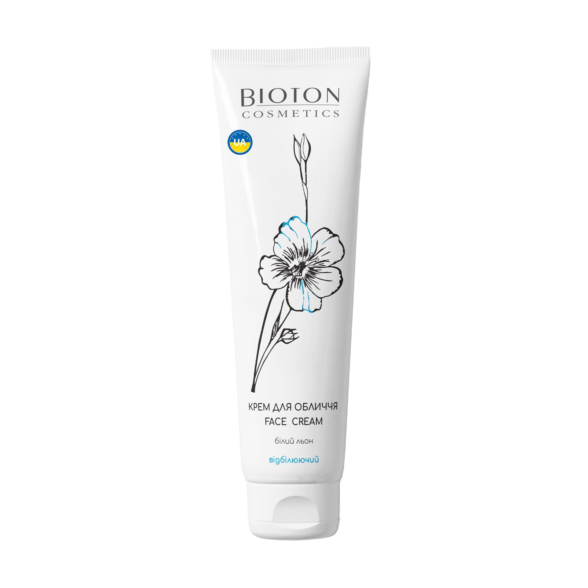 Відбілювальний крем для обличчя Bioton Cosmetics Face Cream з білим льоном, 100 мл