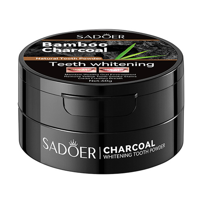 Відбілювальний зубний порошок Sadoer Bamboo Charcoal Whitening Tooth Powder з бамбуковим вугіллям, 60 г